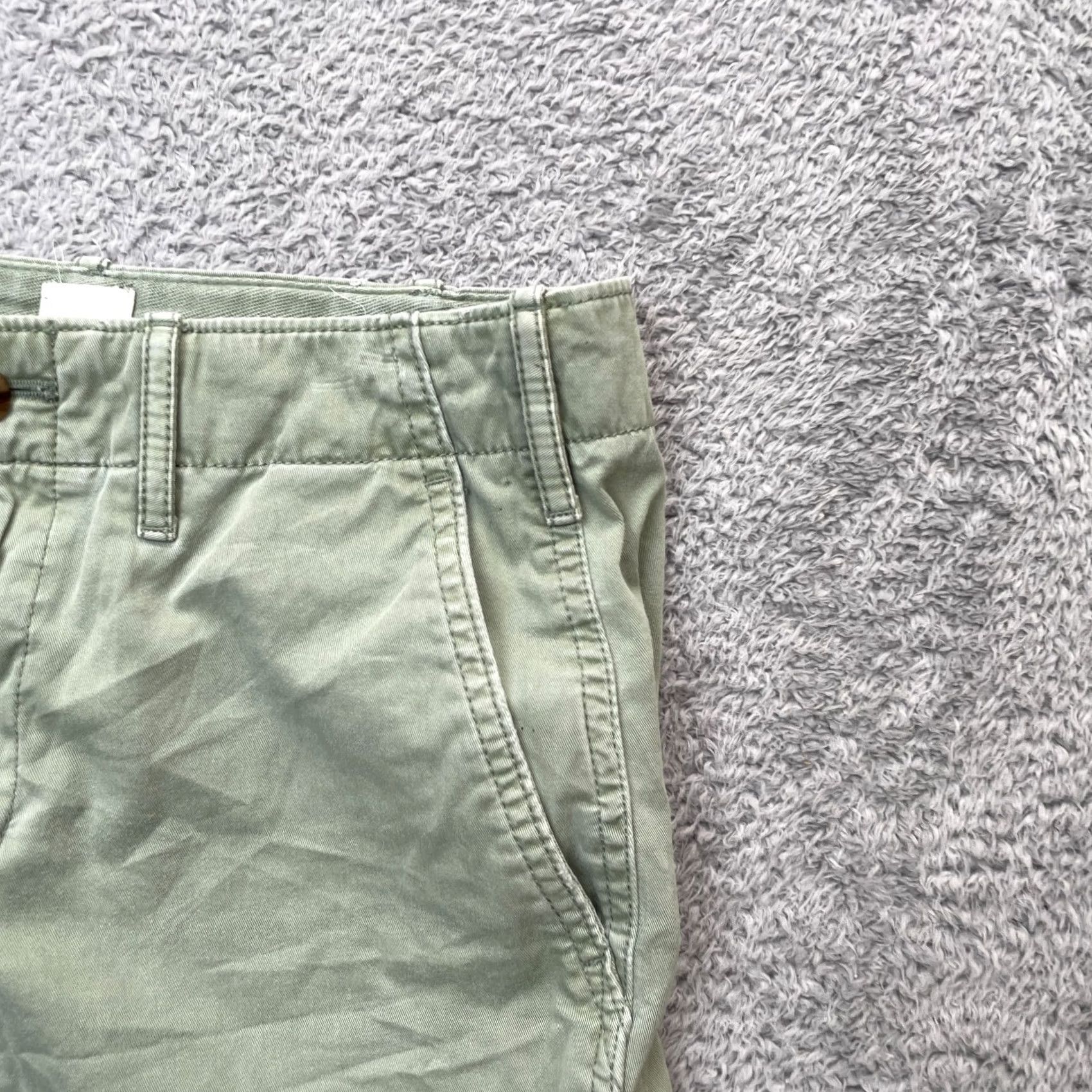 Gap Gap Shorts Womens 0 Green Khaki High Rise Stretch Cotton Cuffed Hem Resort Wear Shirt Shorts? Size 25" / US 0 / IT 36 - 2 Thumbnail