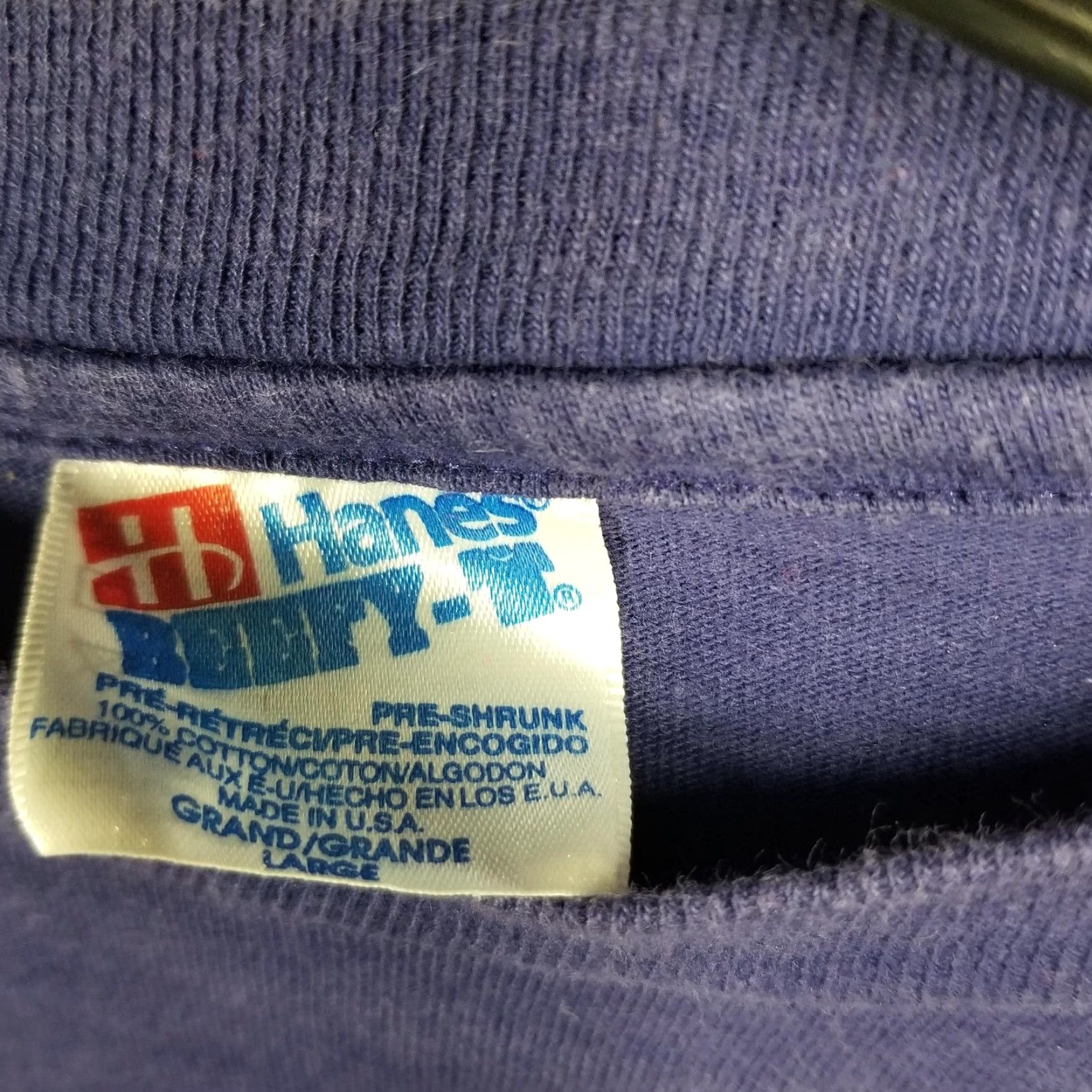 Hanes VINTAGE Hanes Beefy-T Shirt Mens Large Purple Owl Graphic 90s Crew Neck Short Sleeve Cotton USA Mens Size US L / EU 52-54 / 3 - 2 Thumbnail