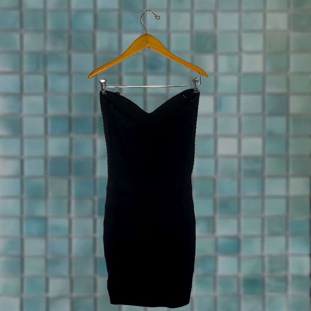 bebe black bodycon dress bebe Womens Medium Strapless Tube Sleeveless Y2K Party Clubwear Midi bandage Size:EU 43 / US 9.5-10 fall_2024 Ocili Women's Solid Color Casual dresses The Bebe
