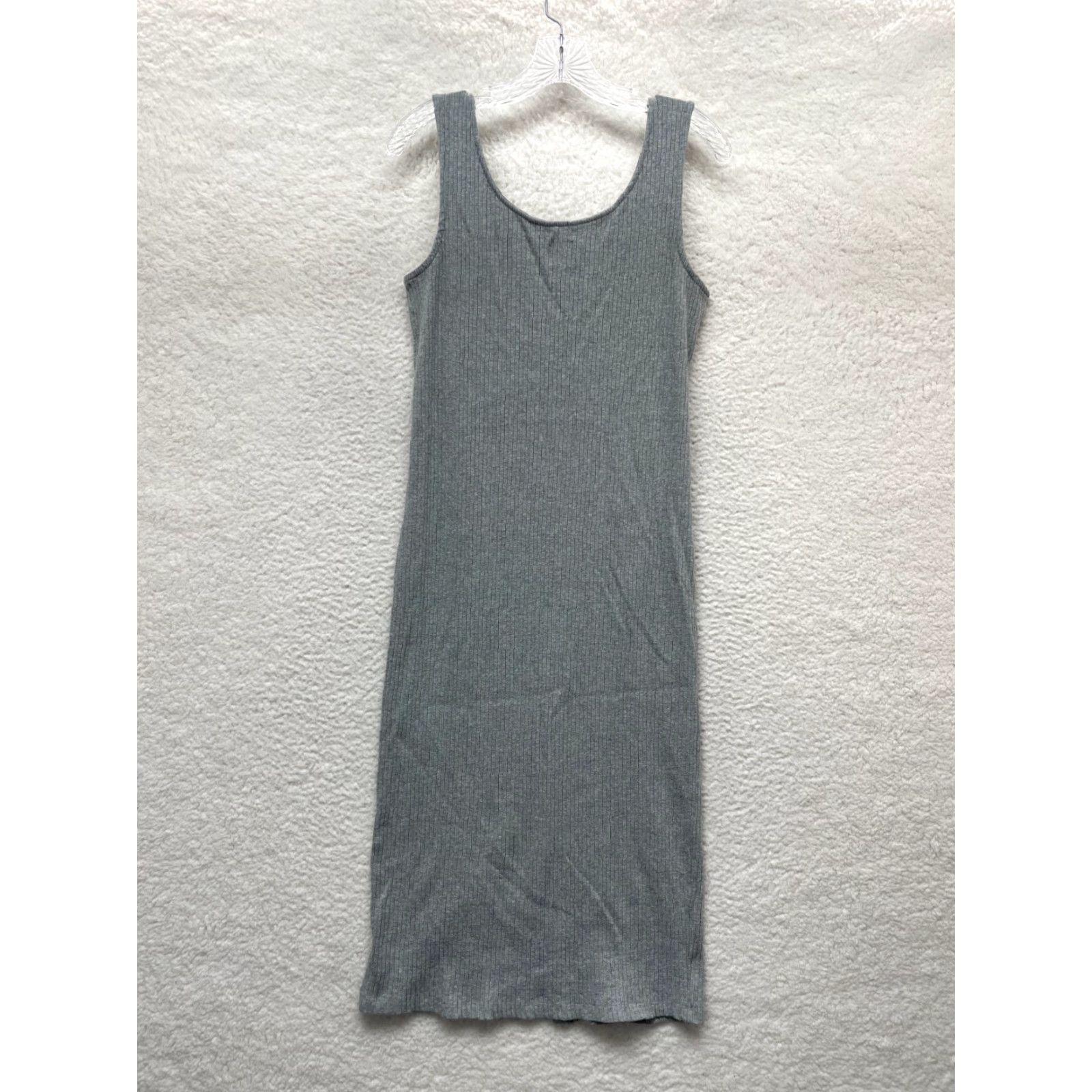 Gap Gap Midi Maxi Dress L Petite Grey Rib Knit Button Bodycon Casual Minimalist Size L / US 10 / IT 46 - 2 Thumbnail