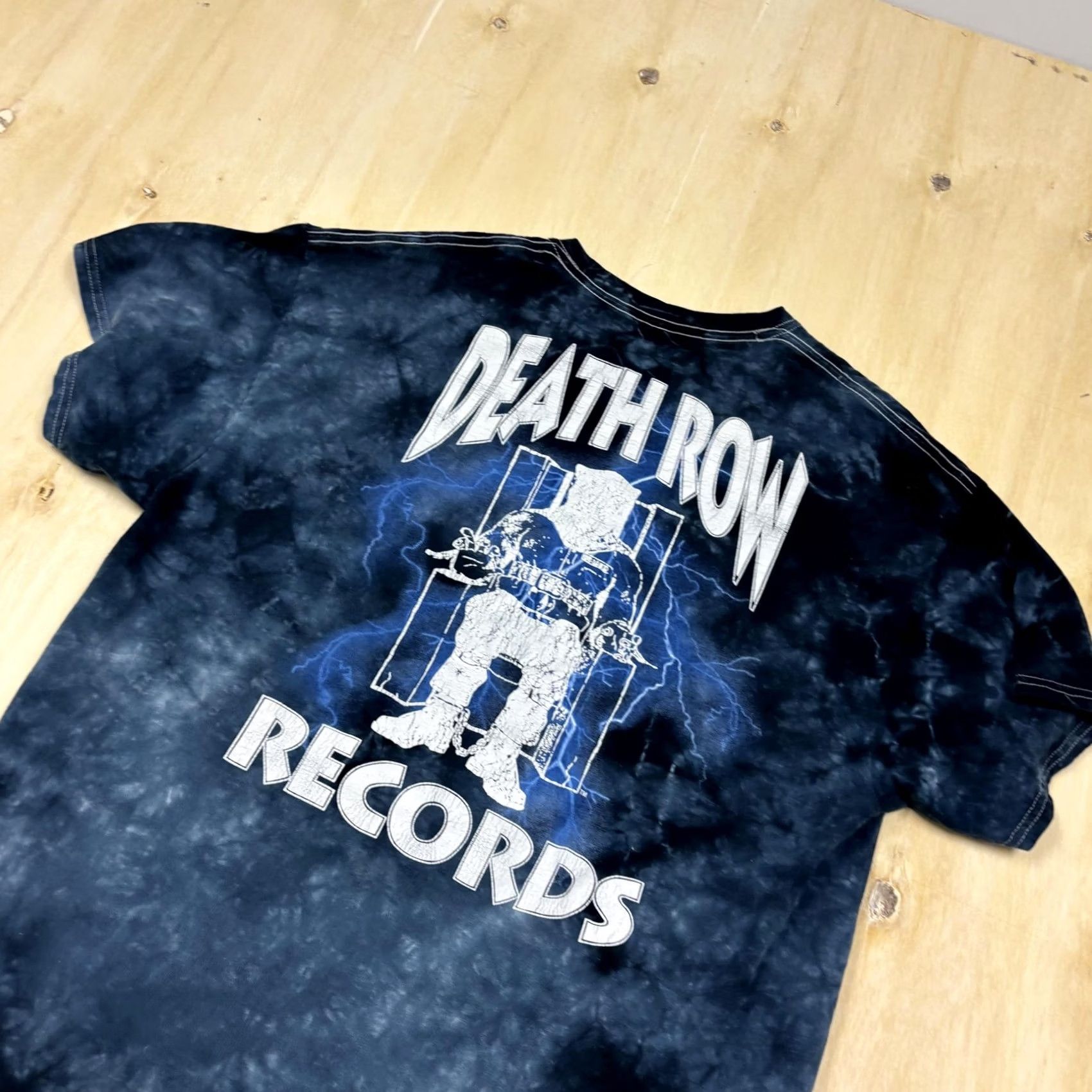 Ripple Junction Death Row Records Shirt Mens XL Black Tie Dye Graphic Tee T-Shirt Size US XL / EU 56 / 4 - 4 Thumbnail