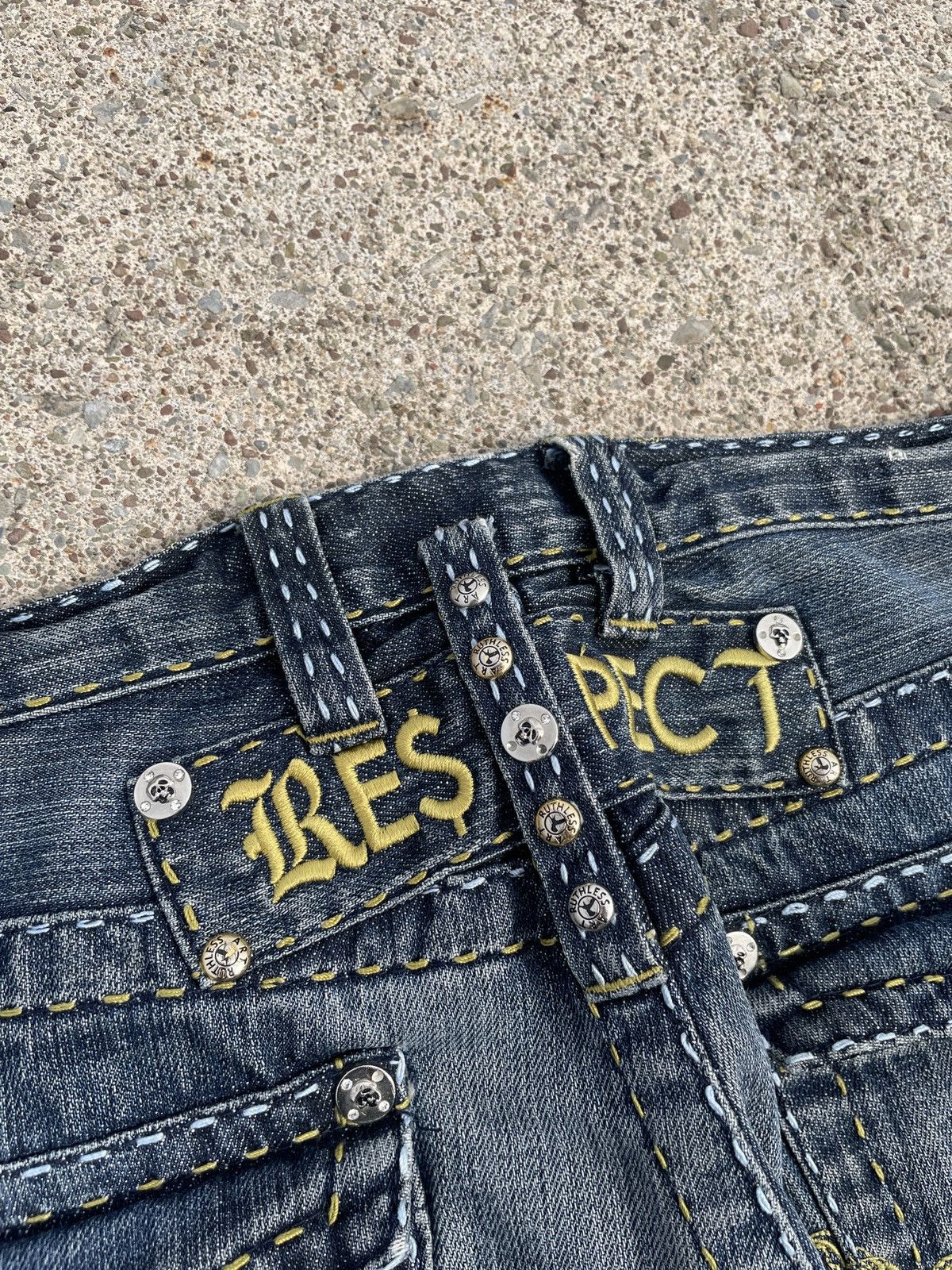Other Ruthless Art Y2K Studded/Embroidered Jeans Size US 34 / EU 50 - 6 Thumbnail