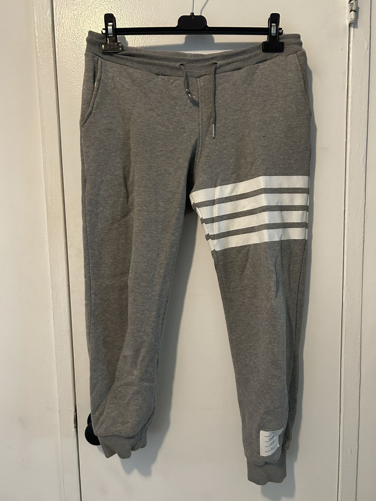 Thom Browne Thom Browne Grey Loopback 4 Bar Sweatpants $790 Gray Size US 28 / EU 44 - 3 Thumbnail