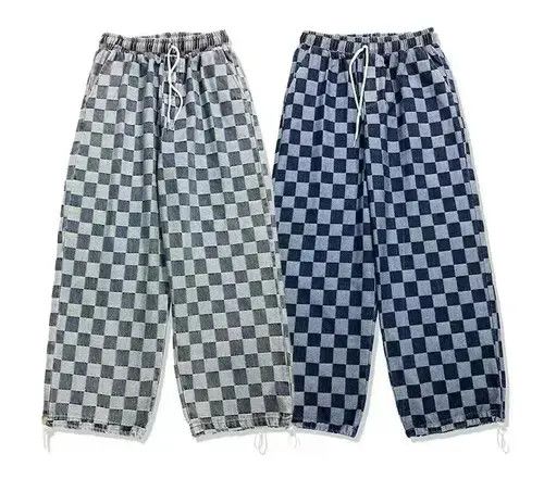 Other 20AW Indigo Union Japan Dark Blue Checked Adjustable Pants Size US 34 / EU 50 - 2 Thumbnail