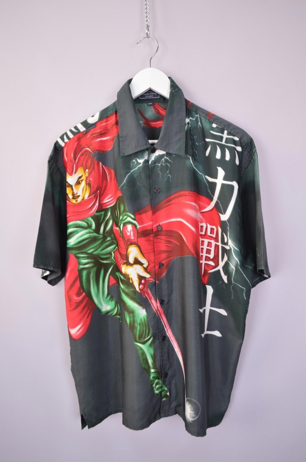 Designer Vintage Anime Samurai Warrior Japanese Shirt Sz XXL AOP 90s Size US XXL / EU 58 / 5 - 1 Thumbnail