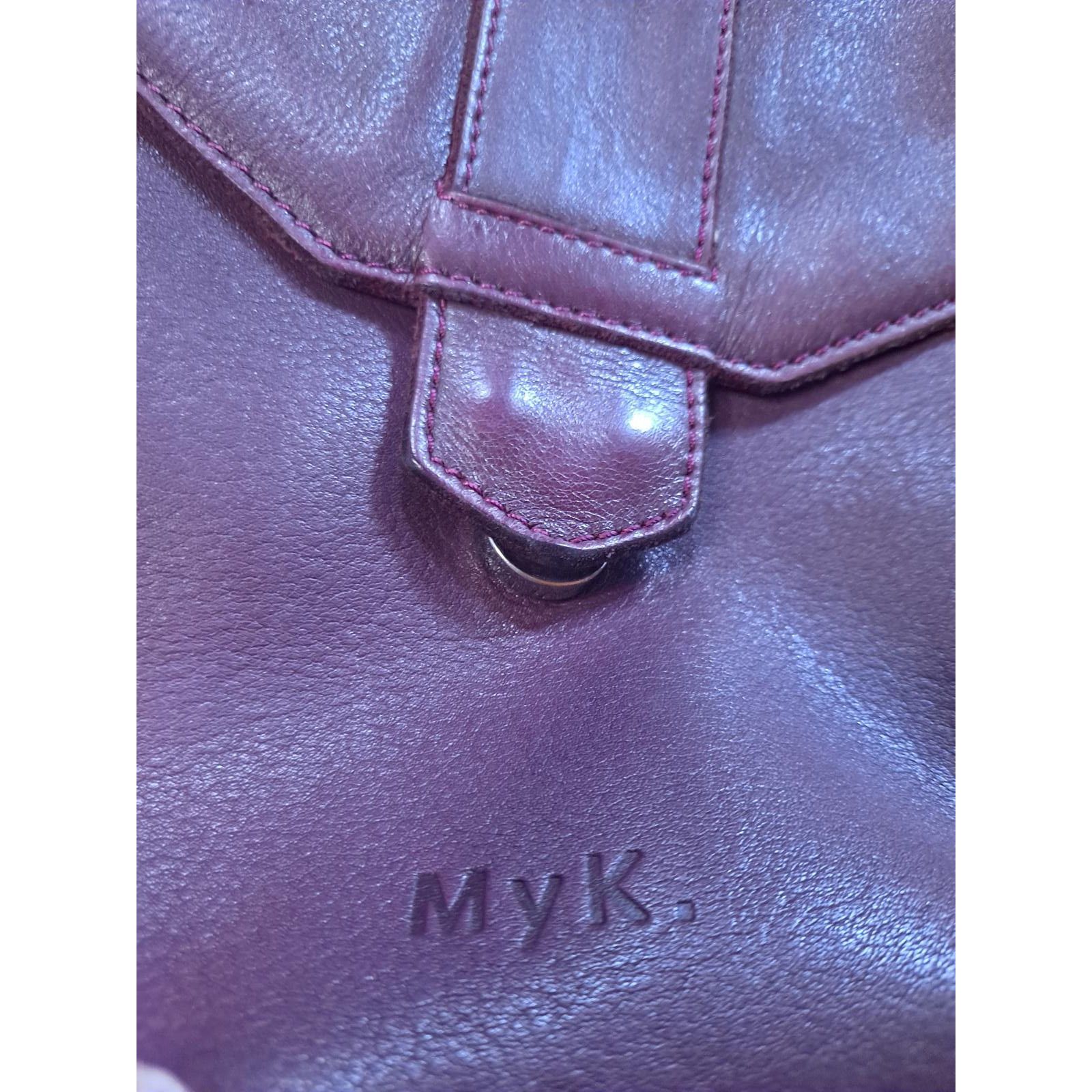 Other MYK Leather Deep Purple/ Maroon Flap Bag Shoulder Purse Size ONE SIZE - 2 Thumbnail