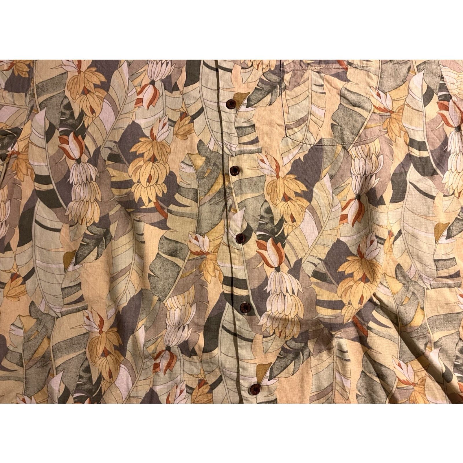 Tommy Bahama VINTAGE: No — Tommy Bahama Floral Palm Frond 100% Silk Hawaiian Camp Shirt Men’s 2XL Green Size US XXL / EU 58 / 5 - 3 Thumbnail