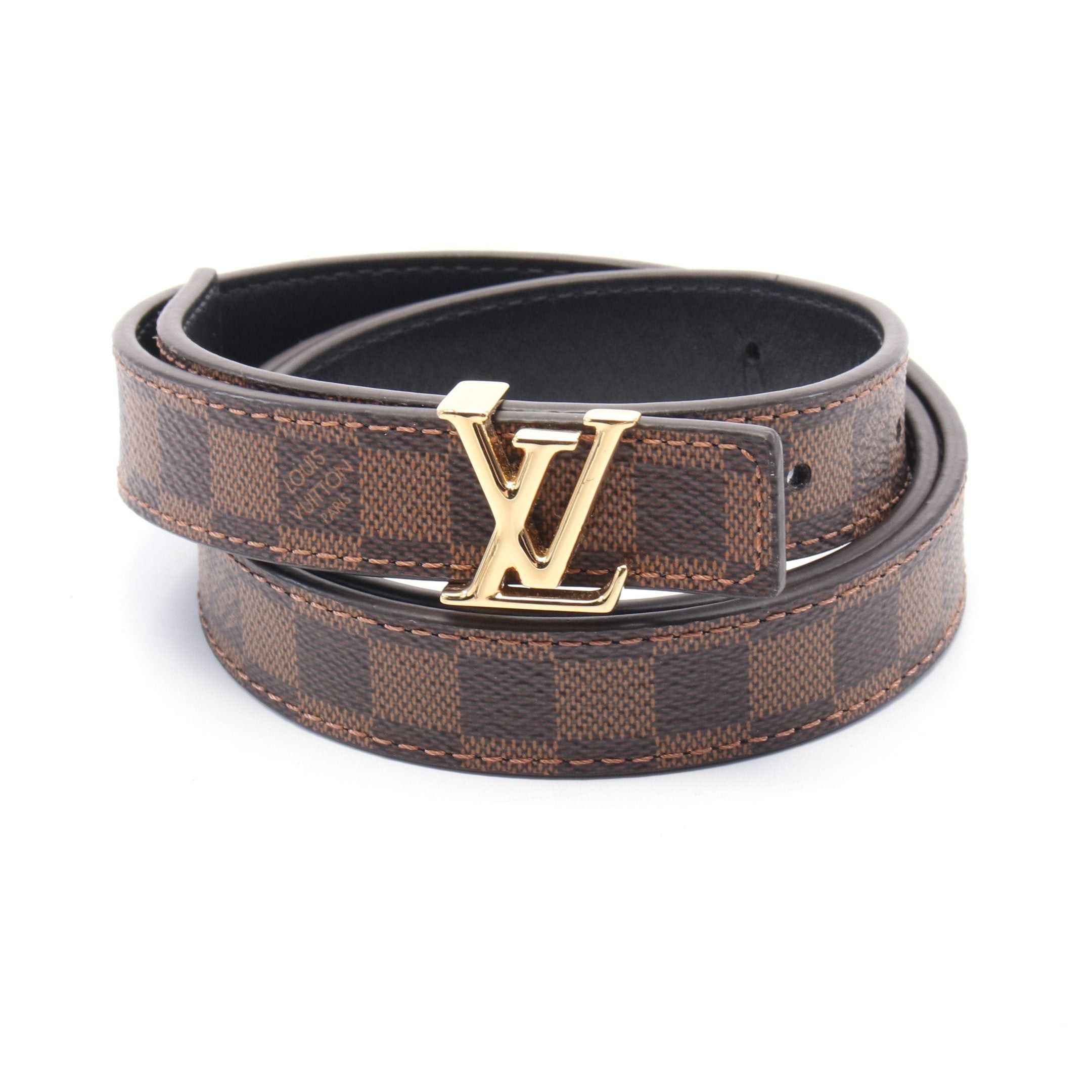 Louis Vuitton Lv Iconic Damier Ebene Belt Leather Brown 