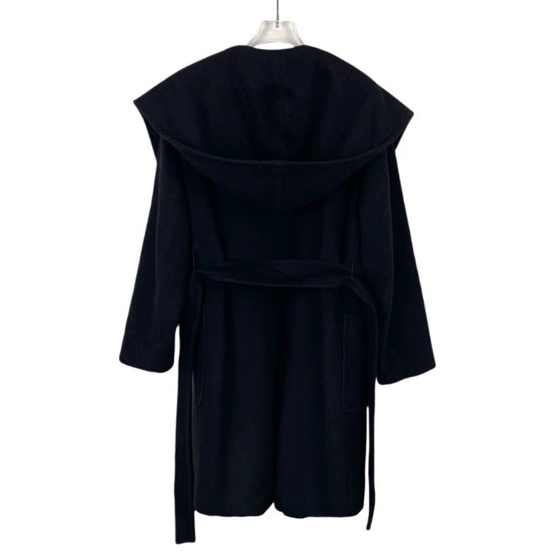 Max Mara Max Mara Black lapel hooded belt cashmere coat Size M / US 6-8 / IT 42-44 - 2 Thumbnail