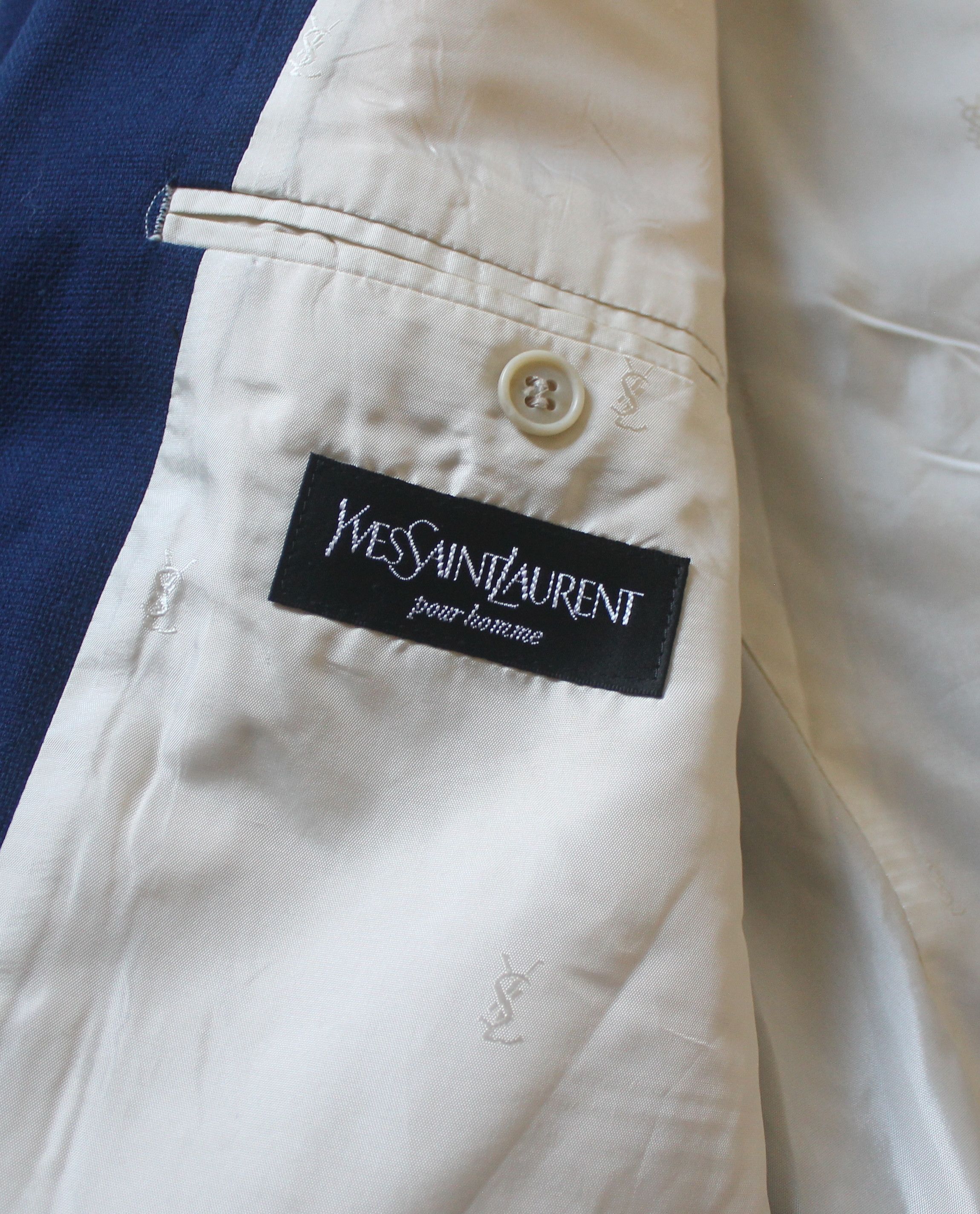Vintage × Yves Saint Laurent Vintage Yves Saint Laurent New Navy Blazer Size 50R - 9 Thumbnail