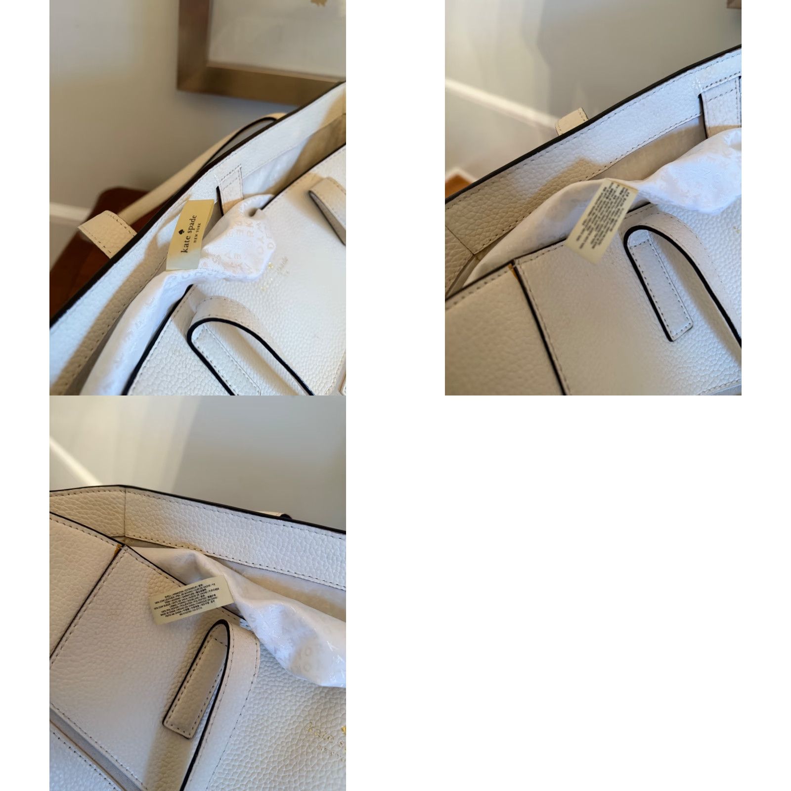 Vintage kate spade new york Pebbled Leather Shoulder Tote Bag White Size ONE SIZE - 8 Thumbnail