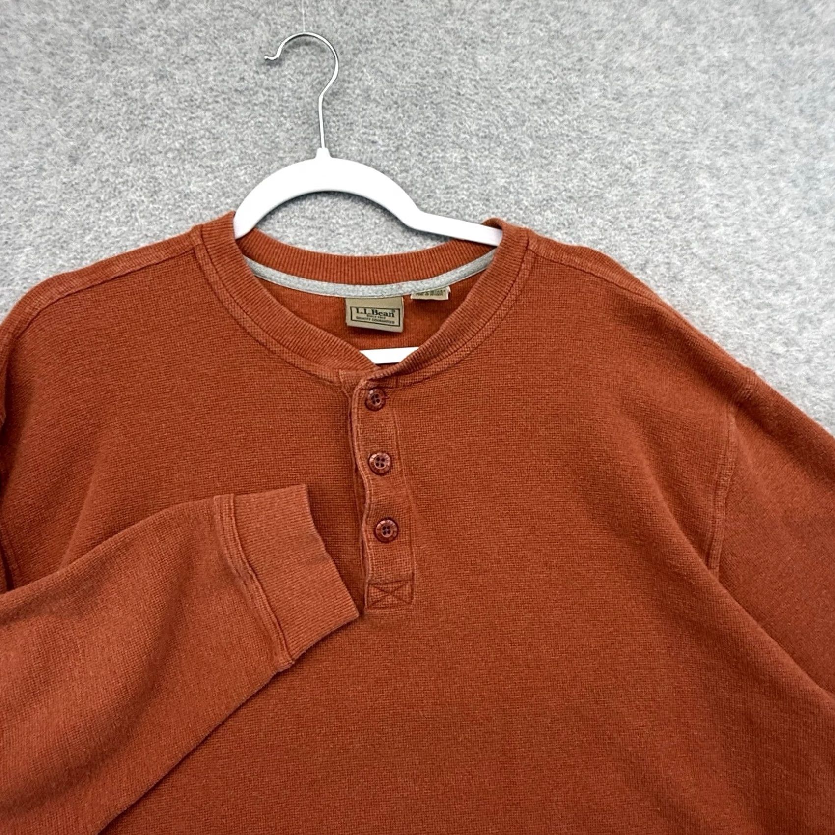 Vintage VINTAGE LL Bean Henley Shirt Mens XL Thermal Waffle Stretch Base Layer Burnt Orange Size US XL / EU 56 / 4 - 5 Thumbnail