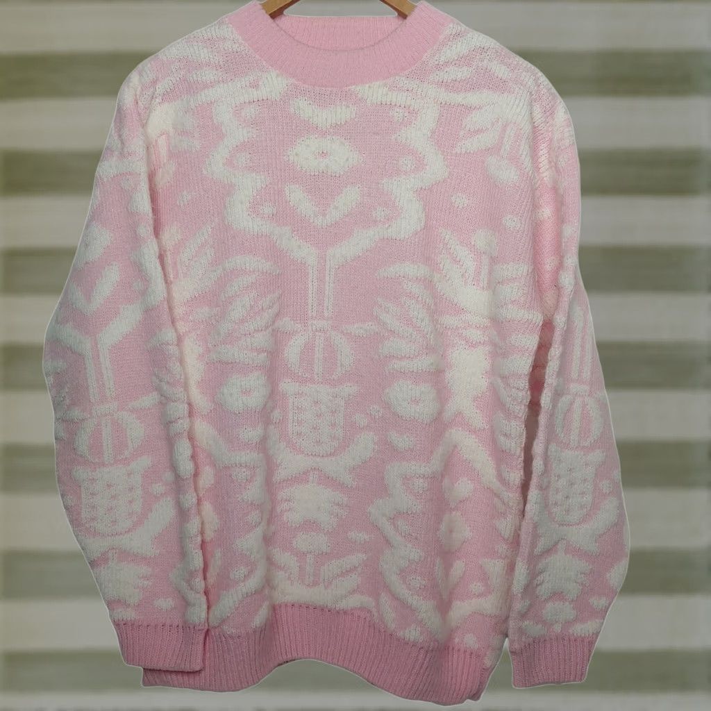 Vintage VINTAGE Cabin Creek Women's S Sweater Pink Chenille Fairy Kei Crew Neck Long Sleeve Pullover Knit 80s Retro Floral Casual Mens Girls Size S / US 4 / IT 40 - 1 Thumbnail