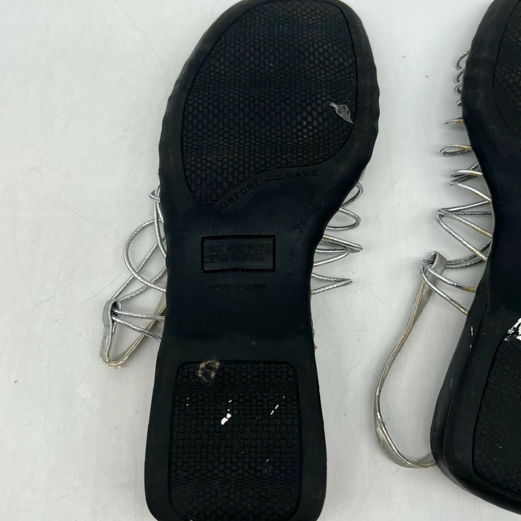 Vintage Fanfares Womens Silver Sparkle Meryl Comfort Slingback Sandals Size 8.5 Size US 8.5 / IT 38.5 - 6 Thumbnail