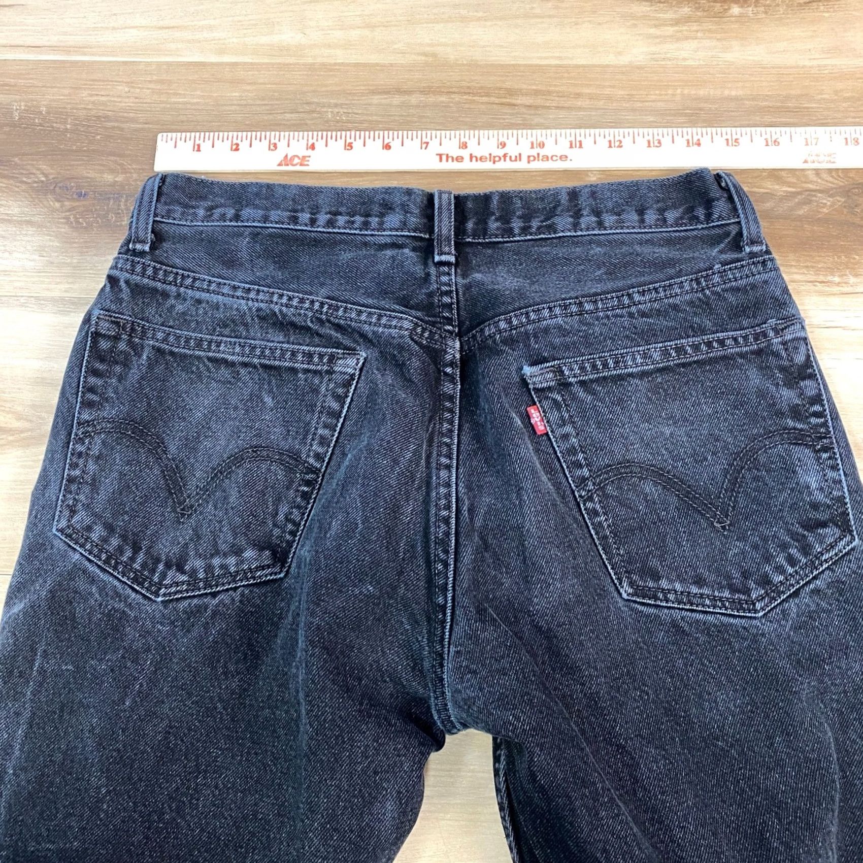 Levi's Levi's 505 Jeans Men 33x32 Heritage 100% Cotton Regular Fit Washed Black Vintage Straight Jeans Mens Size US 33 - 7 Thumbnail