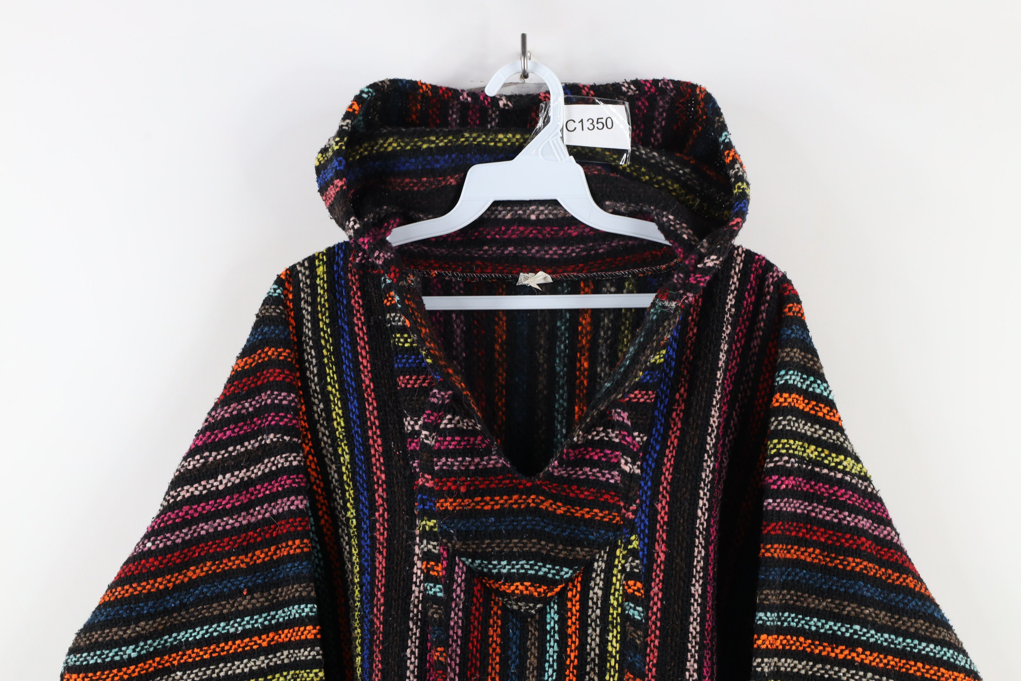 Vintage Vintage 90s Streetwear Striped Drug Rug Hoodie Sweatshirt Size US L / EU 52-54 / 3 - 2 Thumbnail