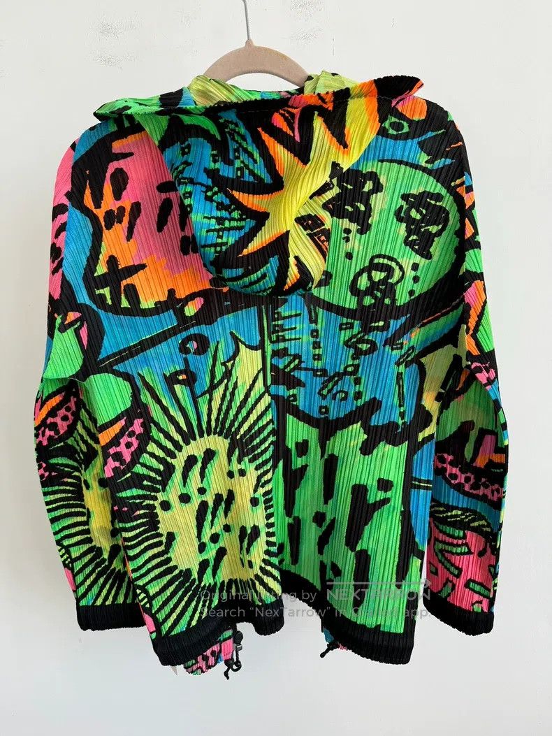 Issey Miyake Issey Miyake Green Ruffled Cardigan Size L / US 10 / IT 46 - 2 Thumbnail