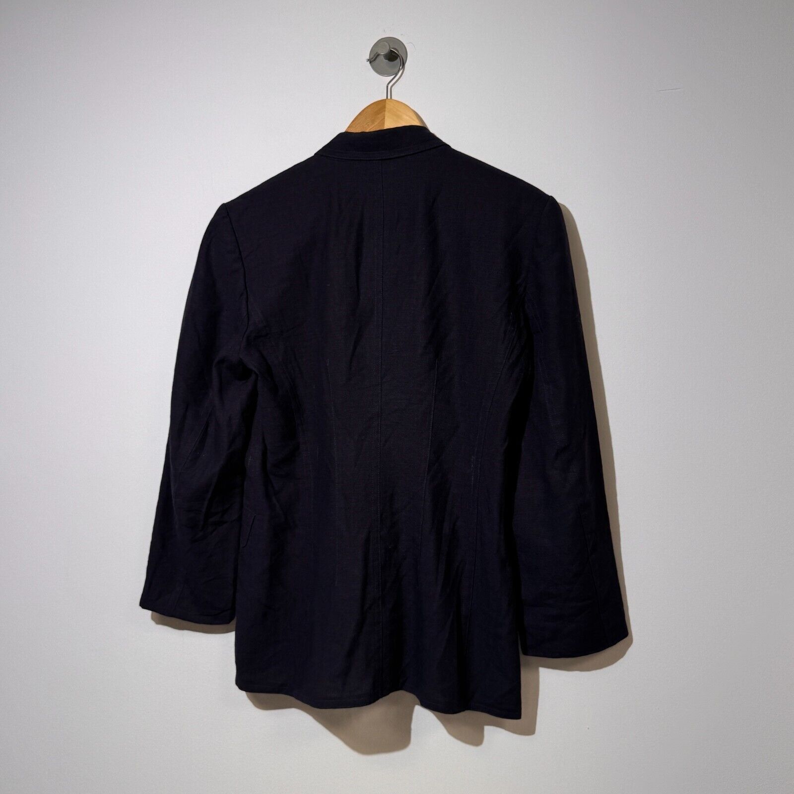 Escada × Vintage Escada Margaretha Navy Linen Wool Blazer Jacket Size 38 IT Size US L / EU 52-54 / 3 - 9 Thumbnail