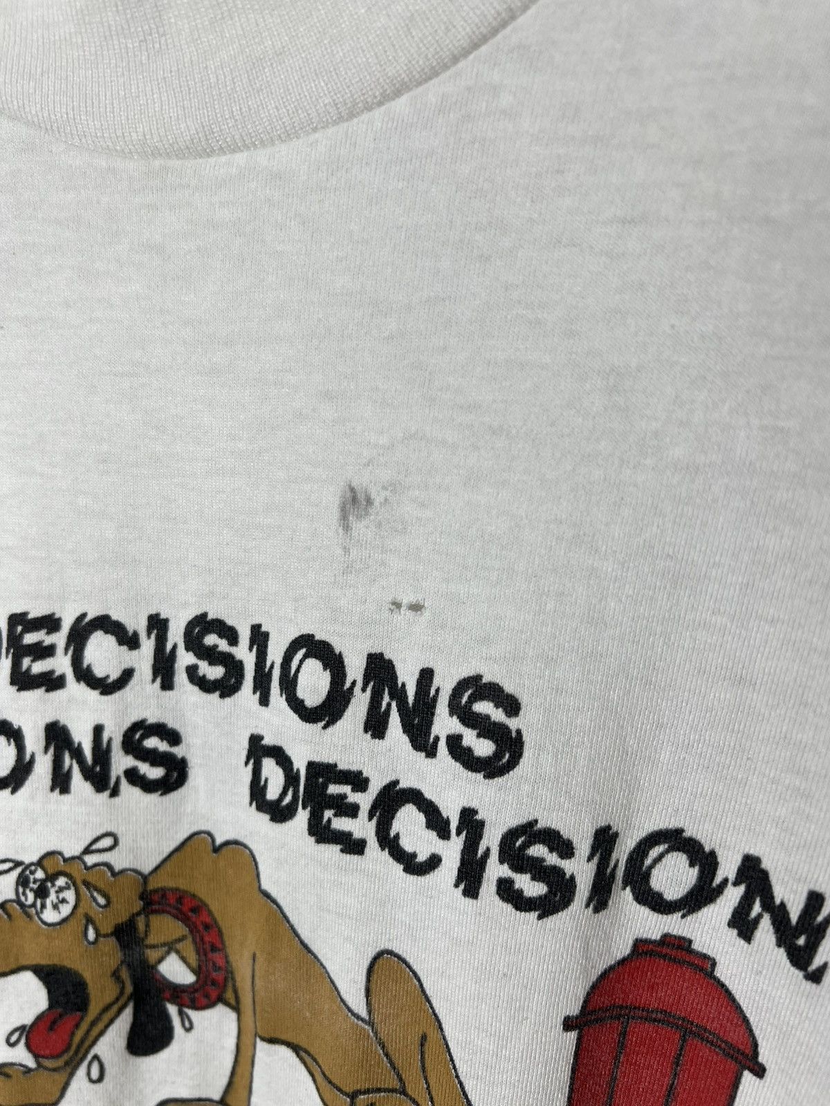 Vintage Vintage Decisions Dog T-Shirt Funny Single Stitch Size US S / EU 44-46 / 1 - 4 Thumbnail