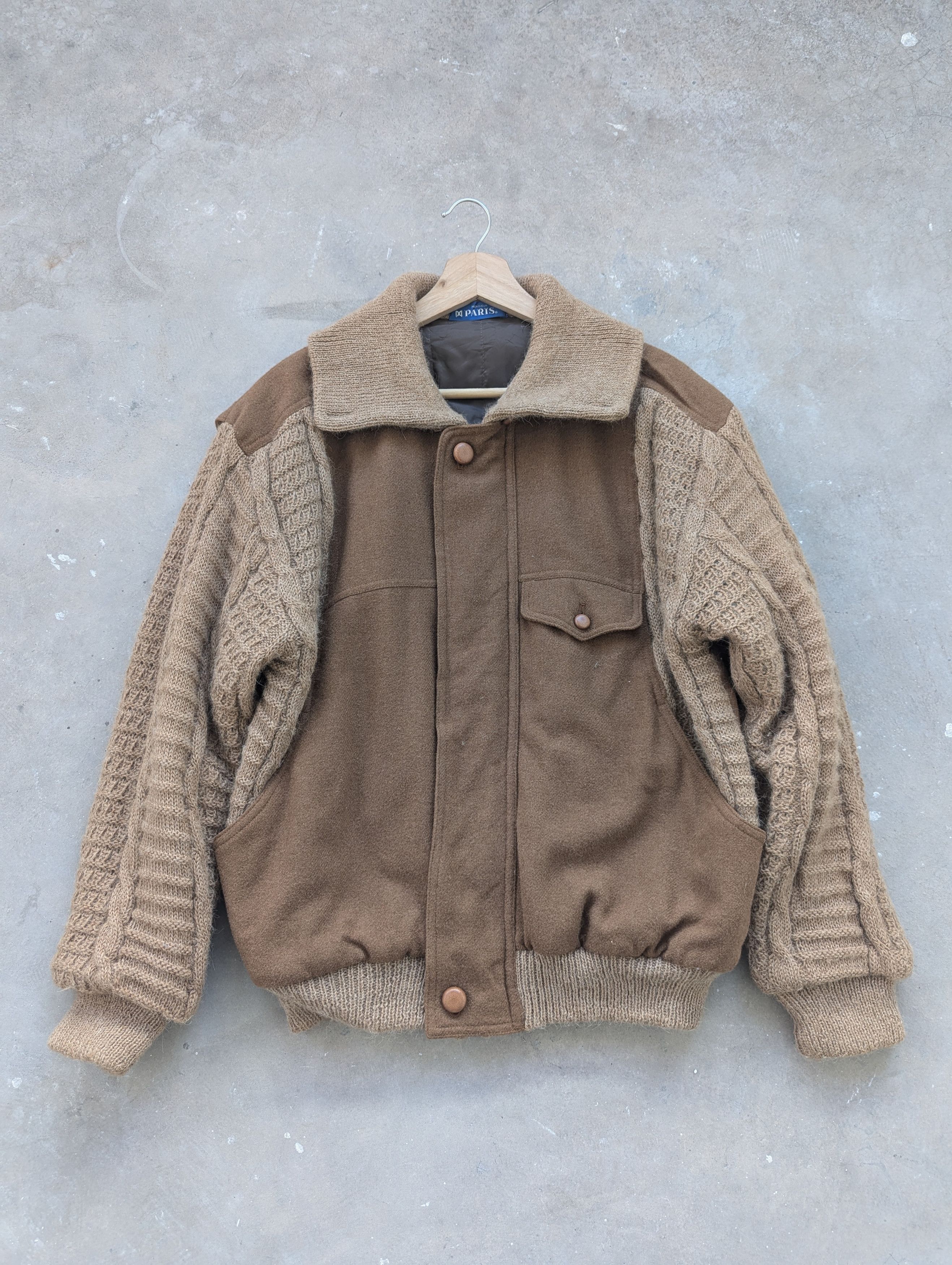 Le Grande Bleu (L.G.B.) × Vintage 🇯🇵 Vintage 90s Wool Jacket Knitted Style By Monsieur Paris Size US M / EU 48-50 / 2 - 1 Thumbnail