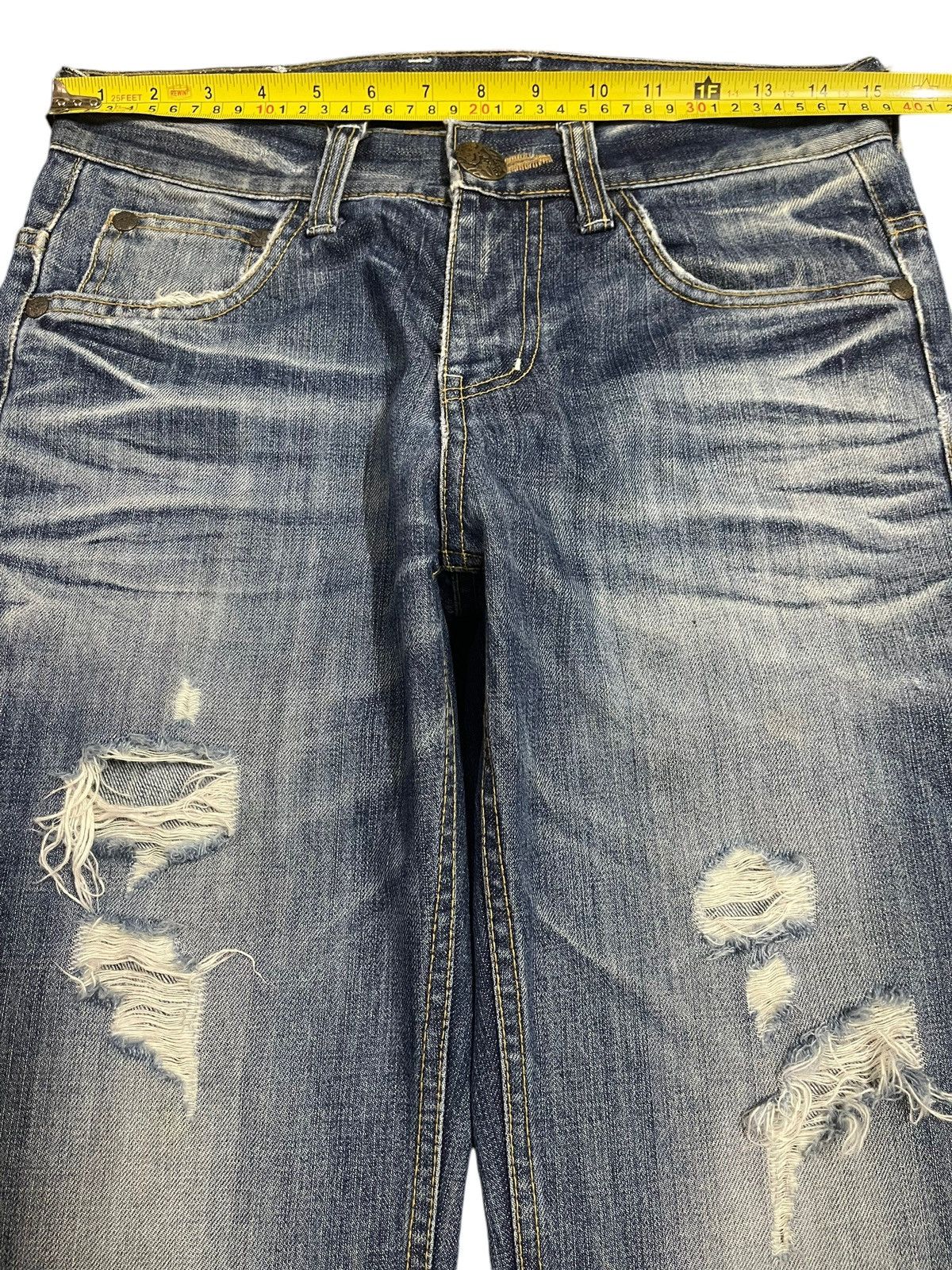semanticdesign Vintage Japanese Brand Blue Wash Distressed Loose Jeans Size US 30 / EU 46 - 11 Thumbnail