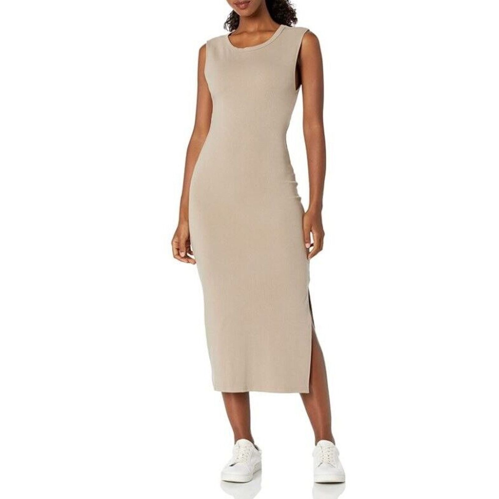BB Dakota BB Dakota Women Toffee Ribbed Knit Bodycon Midi Dress Size M Size M / US 6-8 / IT 42-44 - 1 Thumbnail