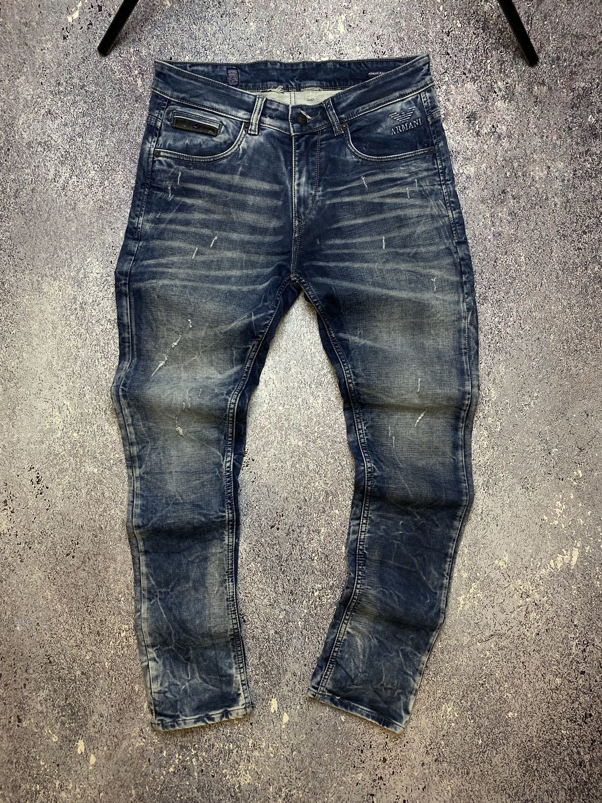 Armani × Vintage 💥VINTAGE ARMANI DISTRESSED WASHED Y2K JEANS Size US 34 / EU 50 - 10 Thumbnail