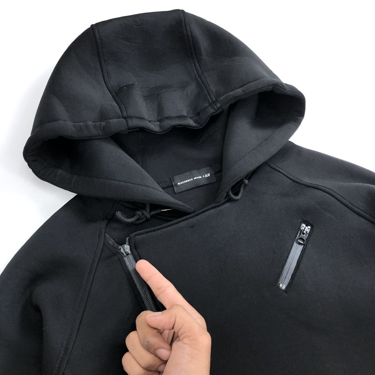 Alexander Wang × H&M Rare🔥 Alexander Wang x H&M Scuba Acymmetric Zip Hoodie Size US M / EU 48-50 / 2 - 14 Thumbnail
