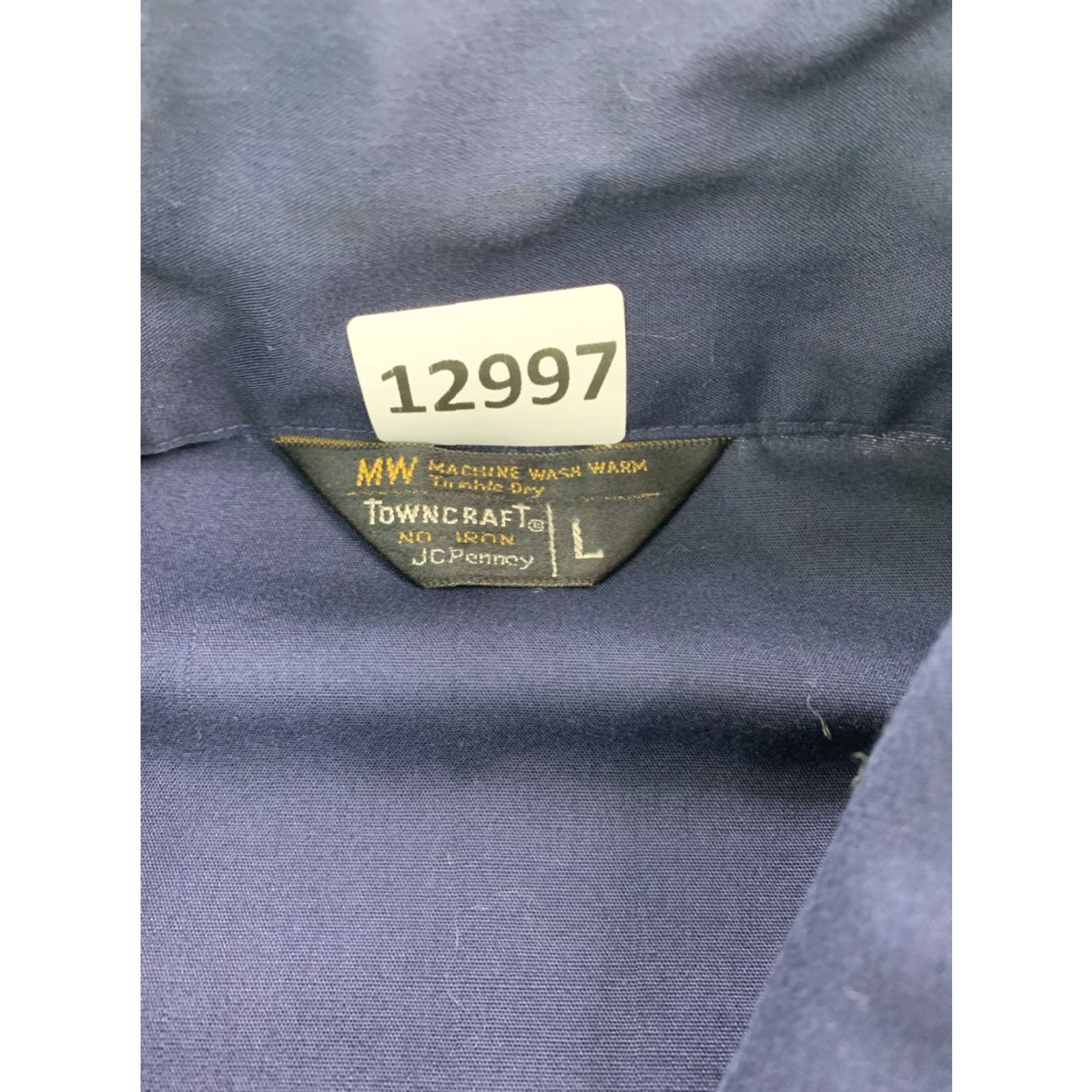 Penn VINTAGE Jc Penny’s Towncraft No Iron Lightweight Full Zip Navy Jacket Mens L 70s 80s Classic Shirt Size US L / EU 52-54 / 3 - 2 Thumbnail