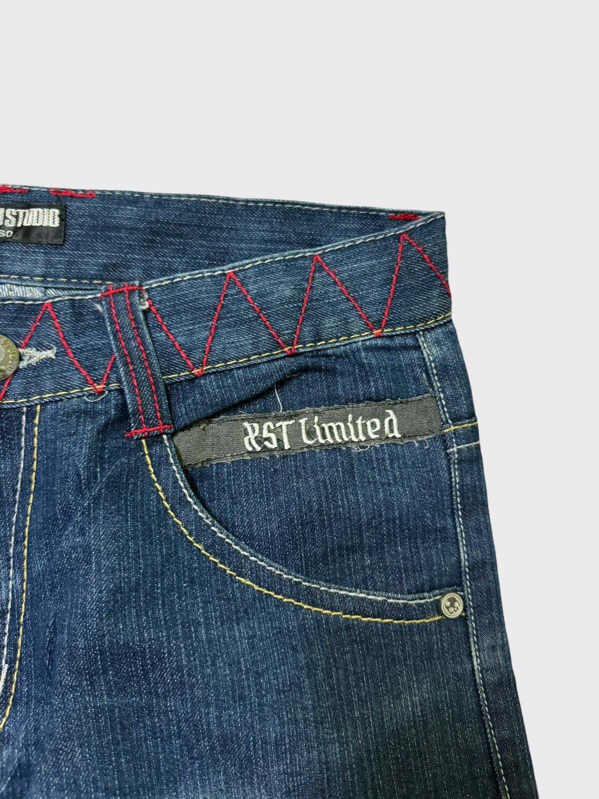 Japanese Brand × Tornado Mart × Vintage BA-TSU STUDIO Skeletons Patches Big logo Distressed Denim Size US 28 / EU 44 - 9 Thumbnail