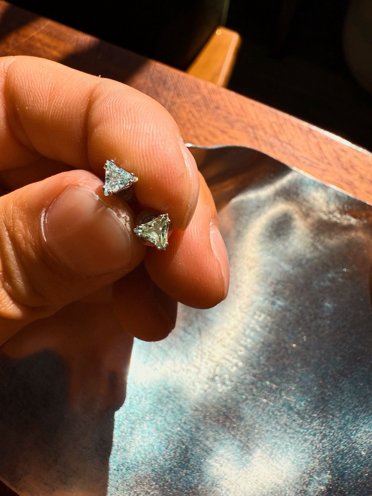 Other Sparkling Triangle-Cut Stud Earrings – Timeless Elegance Size ONE SIZE - 3 Thumbnail