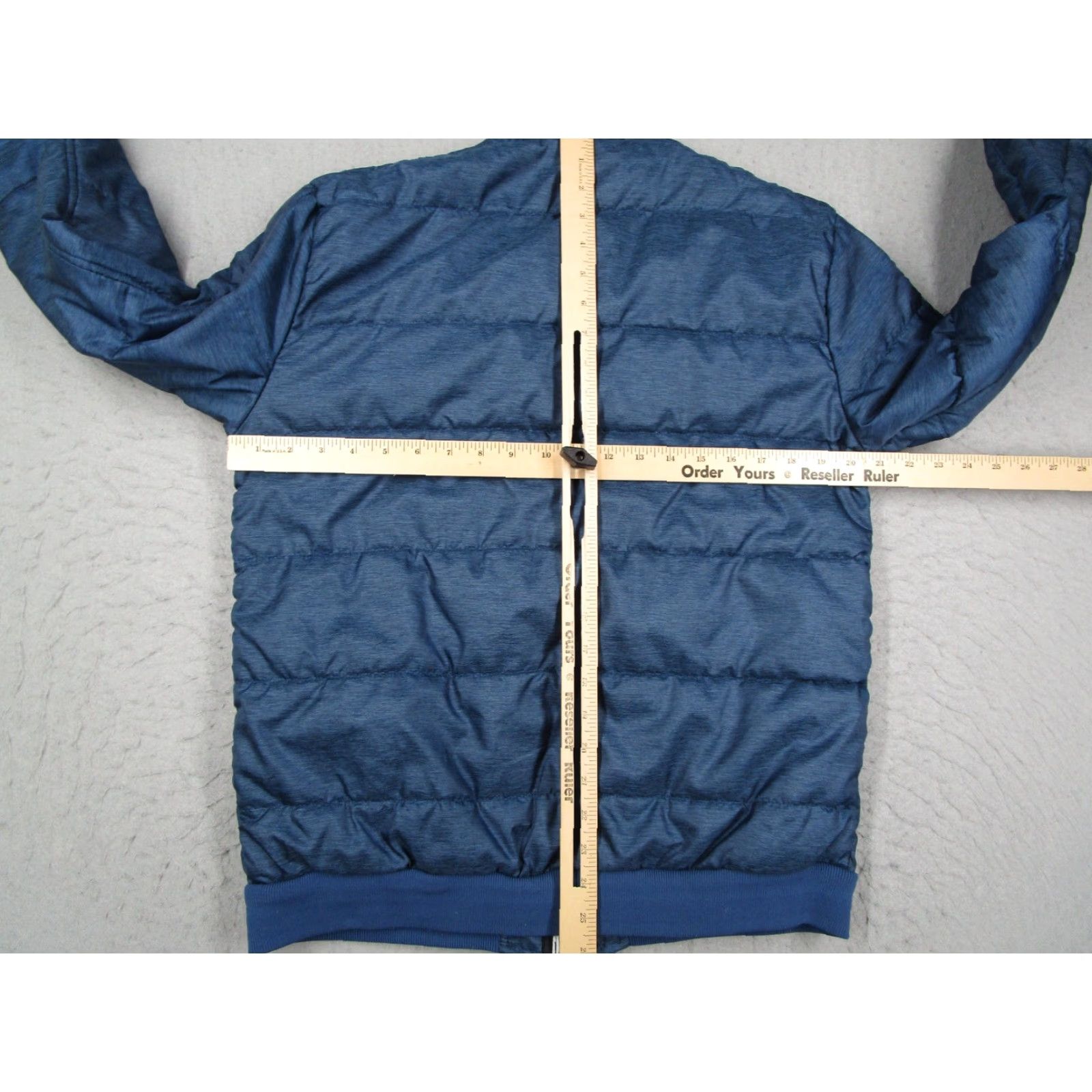 Vintage Analog Jacket Mens M Blue Quiled Bomber Zip Pockets Ribbed Hem Front Embroidered Logo - Regular, Jacket, Men, Size M Size US M / EU 48-50 / 2 - 6 Thumbnail