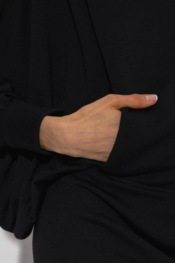 Saint Laurent Paris o1s1wg111024 Oversize Long Dress in Wool Jersey in Black Size M / US 6-8 / IT 42-44 - 5 Thumbnail