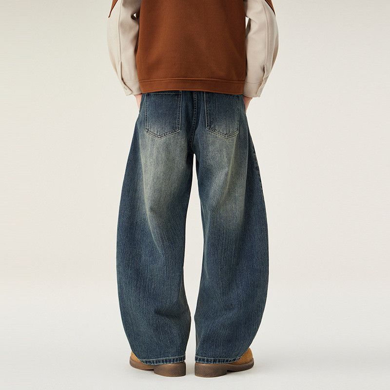 Vintage American distressed men's straight-leg washed scimitar jeans Size US 32 / EU 48 - 5 Thumbnail