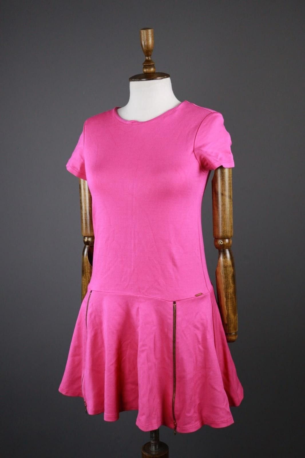 Designer Junior Gaultier Pink Crew Neck Flared Hem Dress Size 12A Size M / US 6-8 / IT 42-44 - 1 Thumbnail