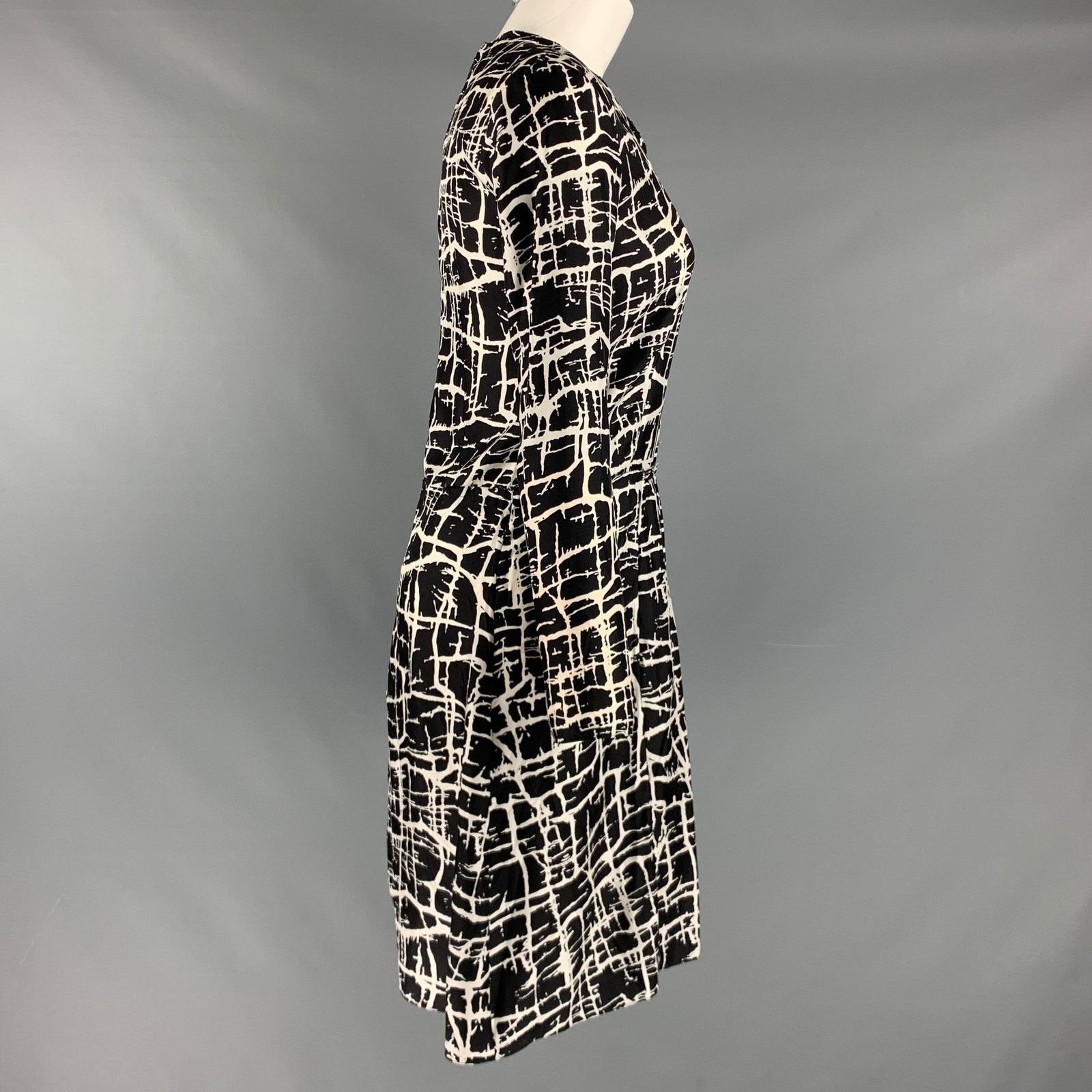 Marni MARNI Size 2 Black Heather Silk Print Long Dress Size XS / US 0-2 / IT 36-38 - 2 Thumbnail