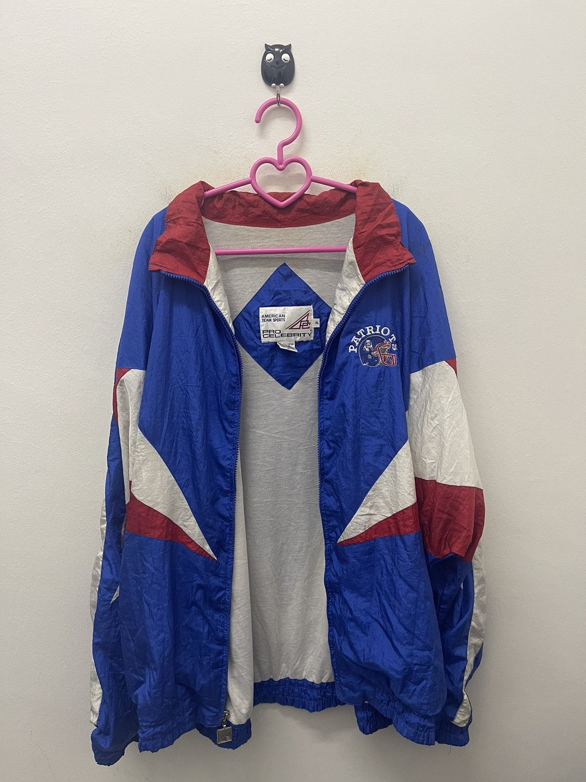 Vintage Rare Vintage PATRIOTS Nylon Overlay Jacket Size US XL / EU 56 / 4 - 5 Thumbnail