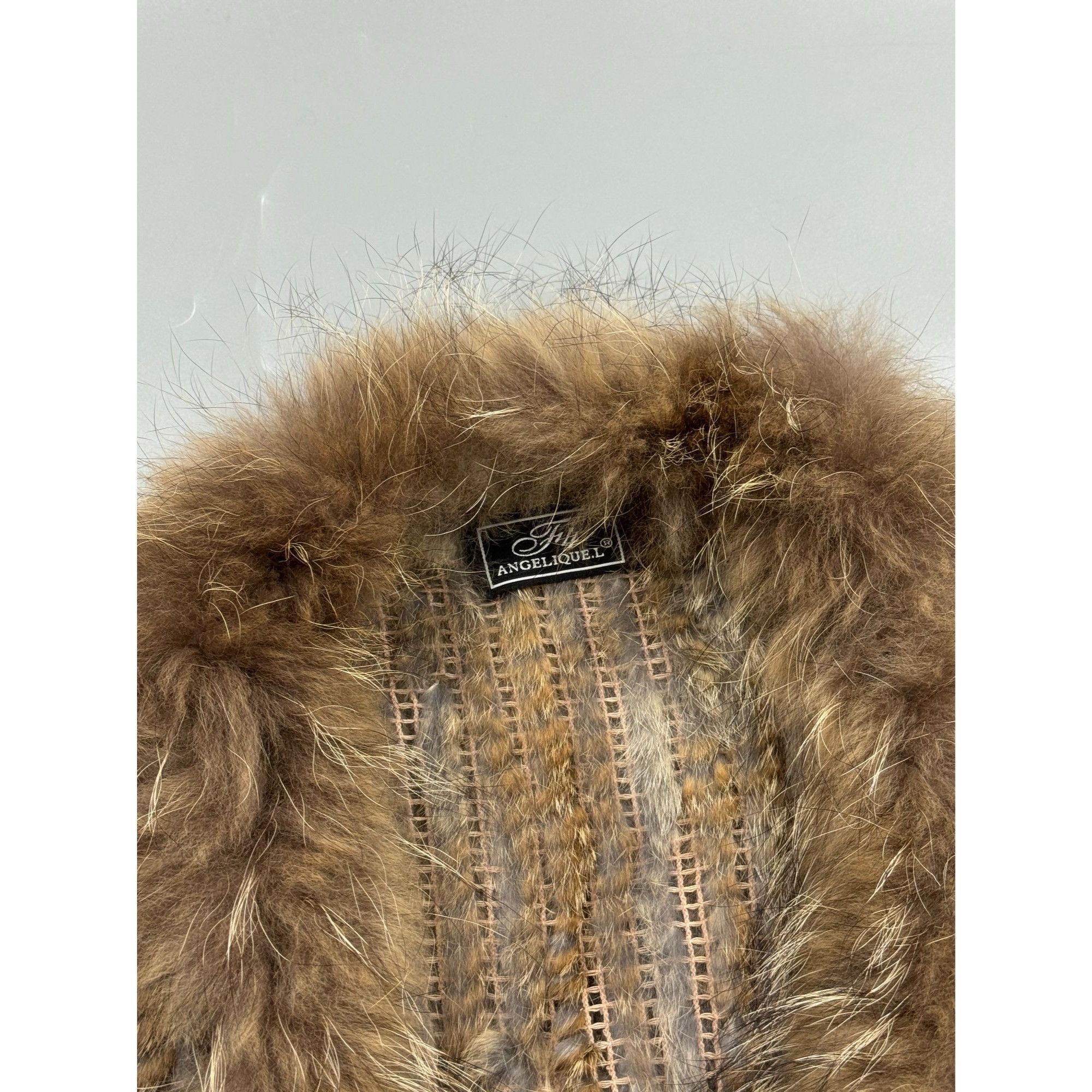 Other Unisex Angelique.L Marmor Rabbit Fur Vest (Y1277) Size L / US 10 / IT 46 - 3 Thumbnail