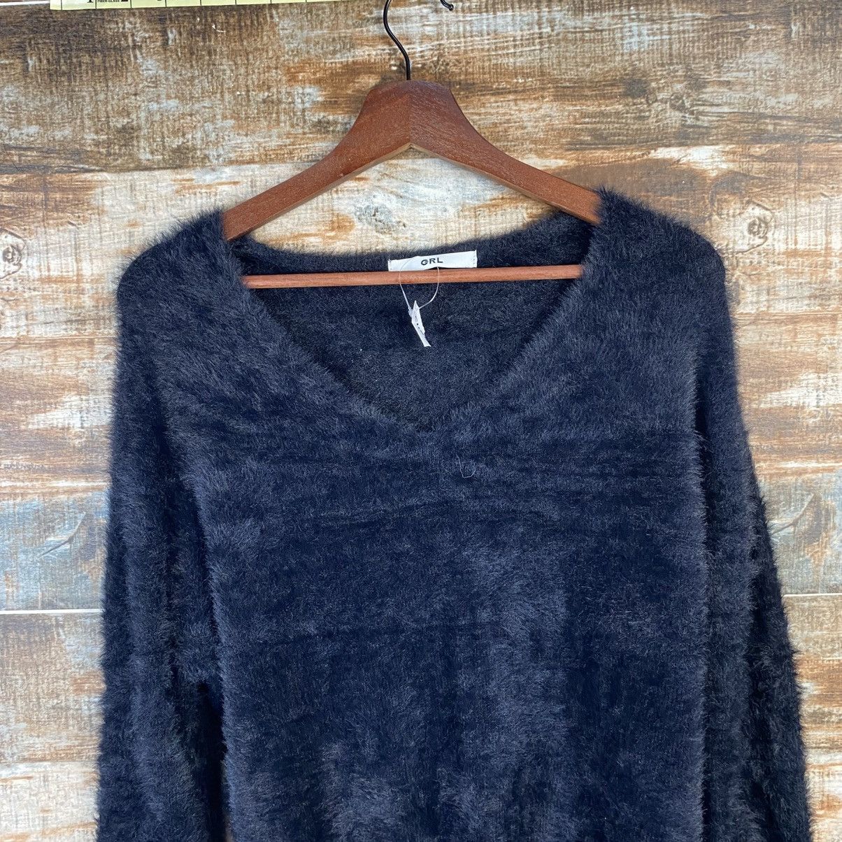 Japanese Brand DL GRL Black Fur shaggy Mohair Knitwear #C1100 Size S / US 4 / IT 40 - 5 Thumbnail