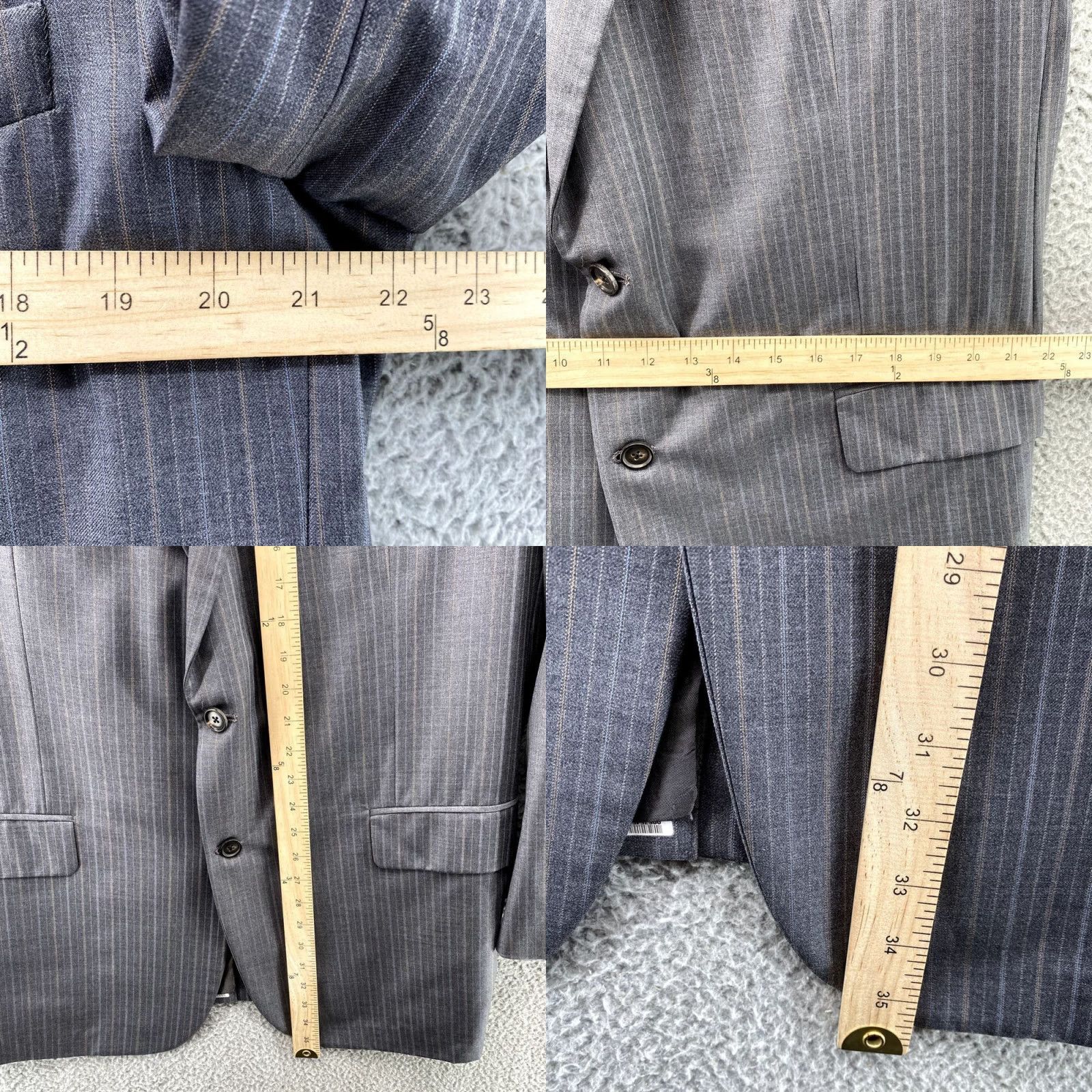 Brooks Brothers Brooks Brothers Blazer Men 46L Gray Pinstripe Hand Tailored Wool Corpcore Size 46R - 9 Thumbnail