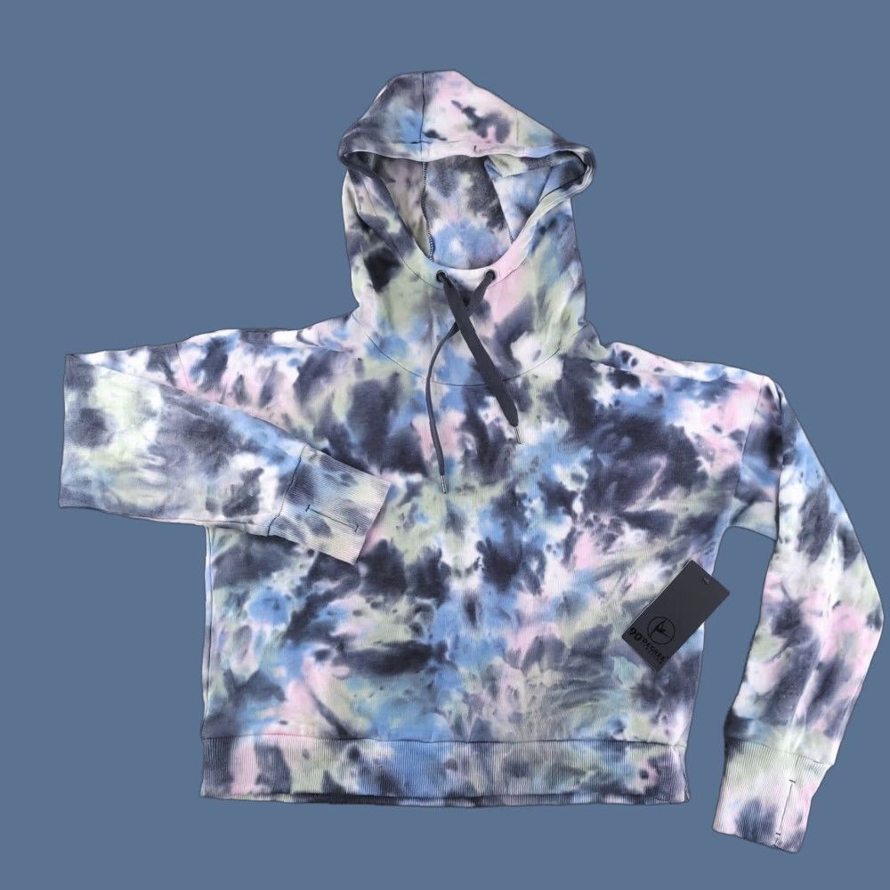 Vintage 90 Degree by Reflex Hoodie Women L Green Tie Dye Yoga Activewear Pullover Size L / US 10 / IT 46 - 1 Thumbnail