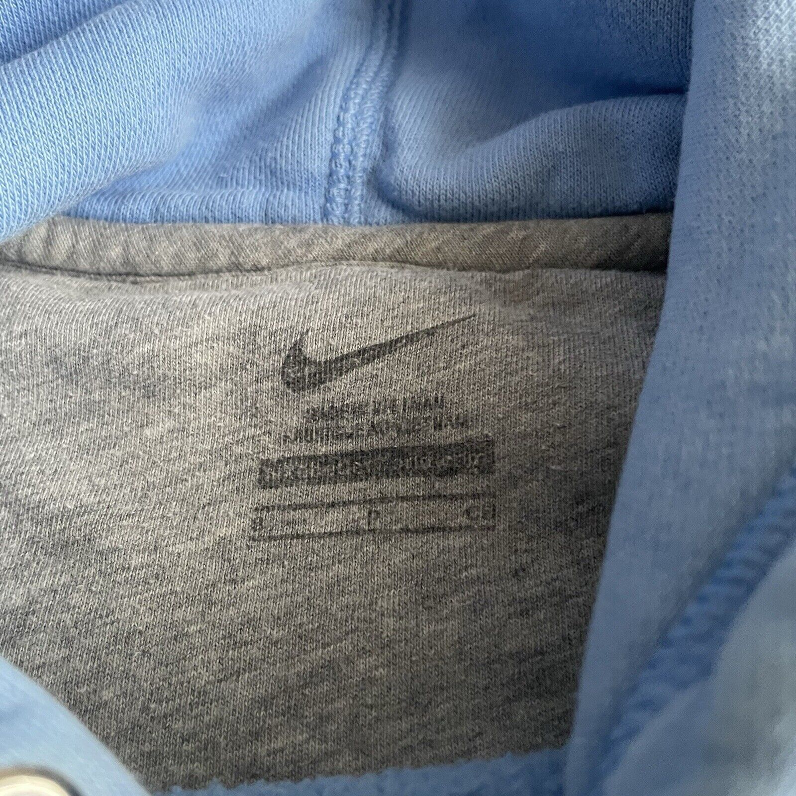 Nike × Vintage Nike UNC Center Swoosh Hoodie Size S Embroidered Baby Blue Size US S / EU 44-46 / 1 - 6 Thumbnail