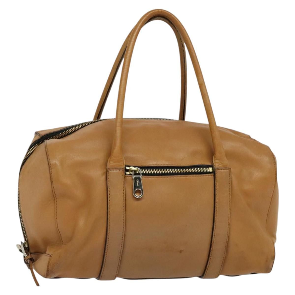 Chloe Shoulder Bag Leather Brown Gold Auth Bs24630 in Brown/Gold, Women's