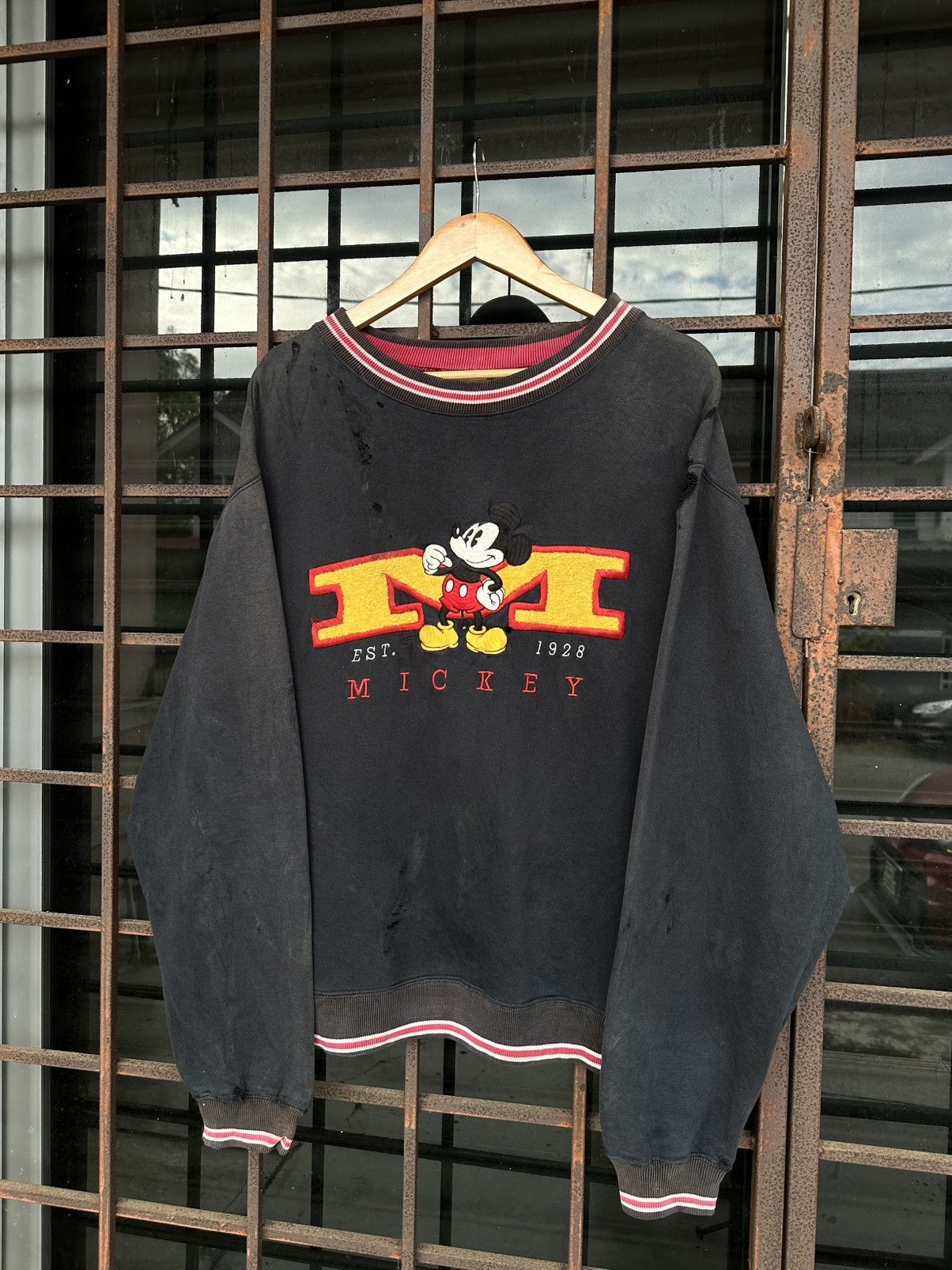 Vintage Thrashed Sun Faded MICKEY Embroydery Distressed Erd Grunge Size US M / EU 48-50 / 2 - 2 Thumbnail