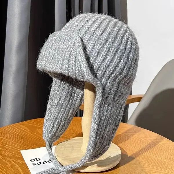 VIBE Winter Knitted Earflap Beanie Size ONE SIZE - 2 Thumbnail
