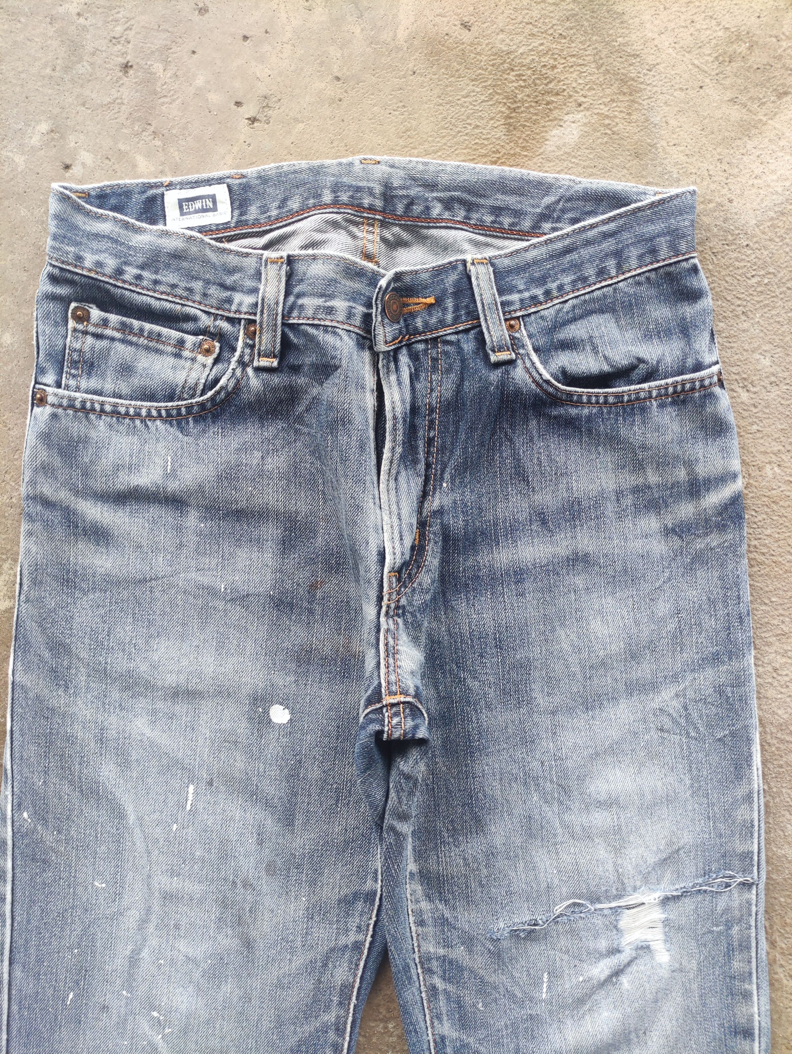 Edwin Vintage Edwin 403 Japan Distress Faded Denim Pants Size US 31 - 3 Thumbnail