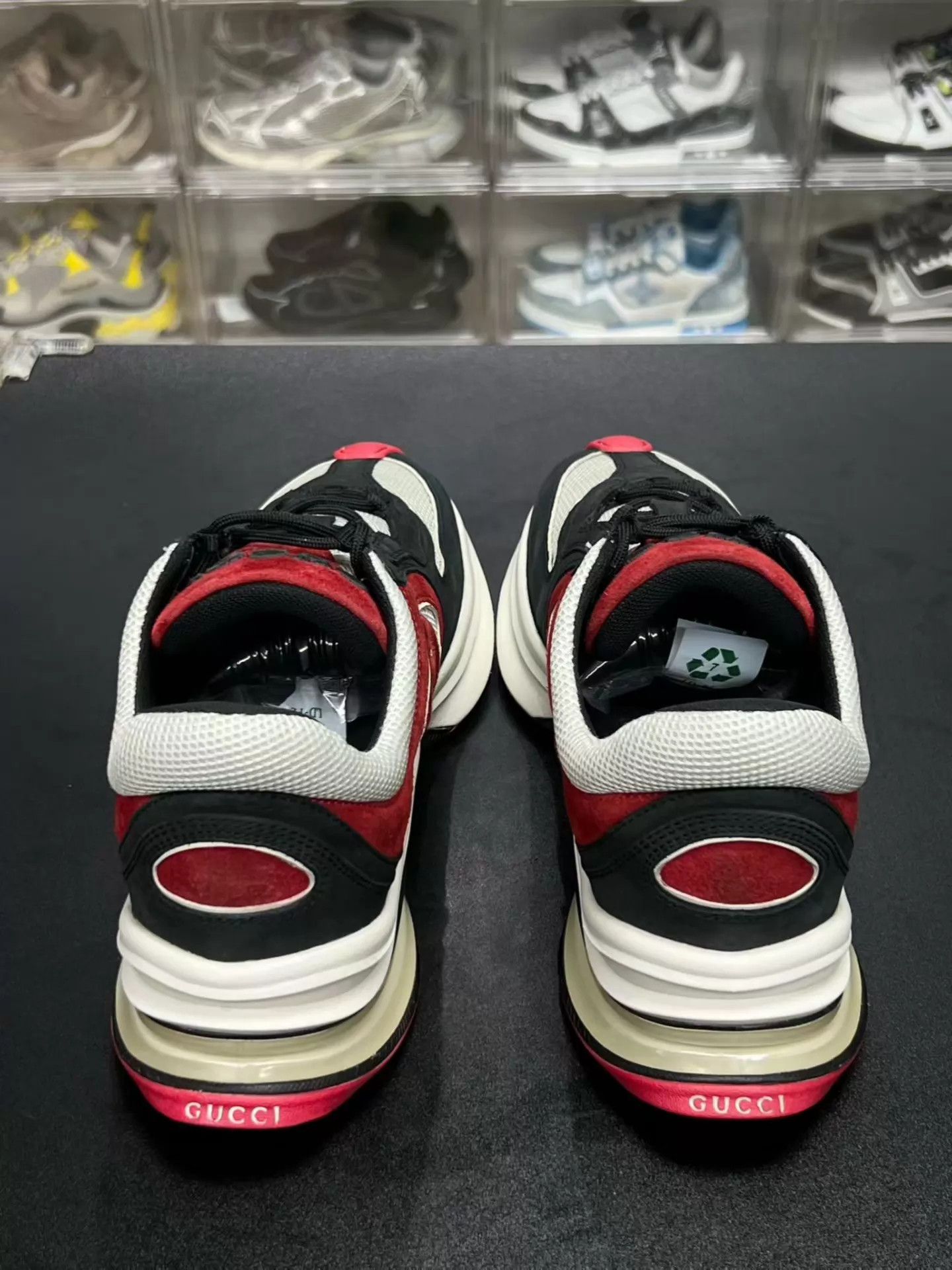 Gucci GUCCI Run Sneaker Black Red 40.5 - Worn 2-3 Times, Near Mint Size US 7.5 / EU 40-41 - 7 Thumbnail