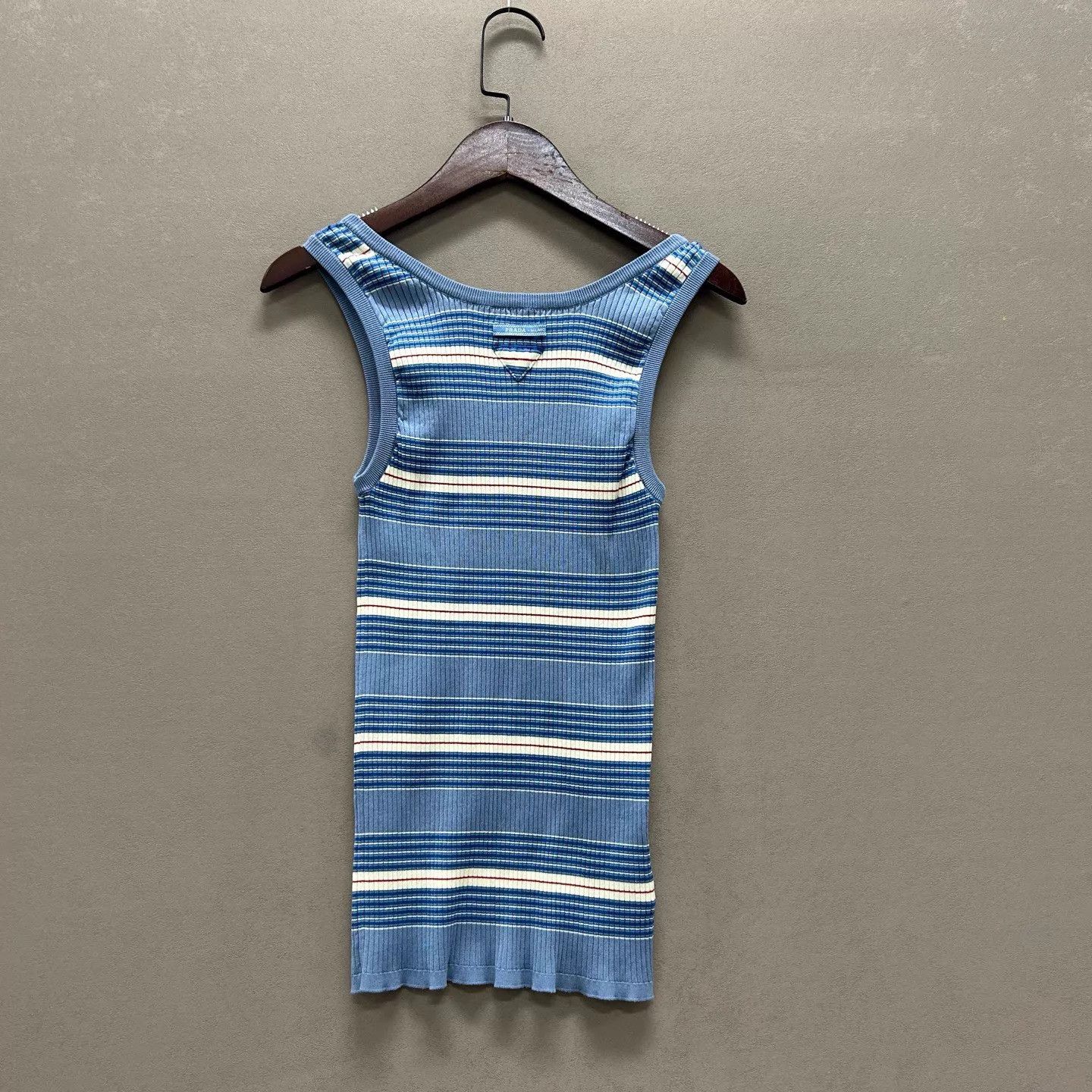 Prada Prada Blue Color-Blocked Striped Tank Top 38 (NWT) Size XS / US 0-2 / IT 36-38 - 2 Thumbnail