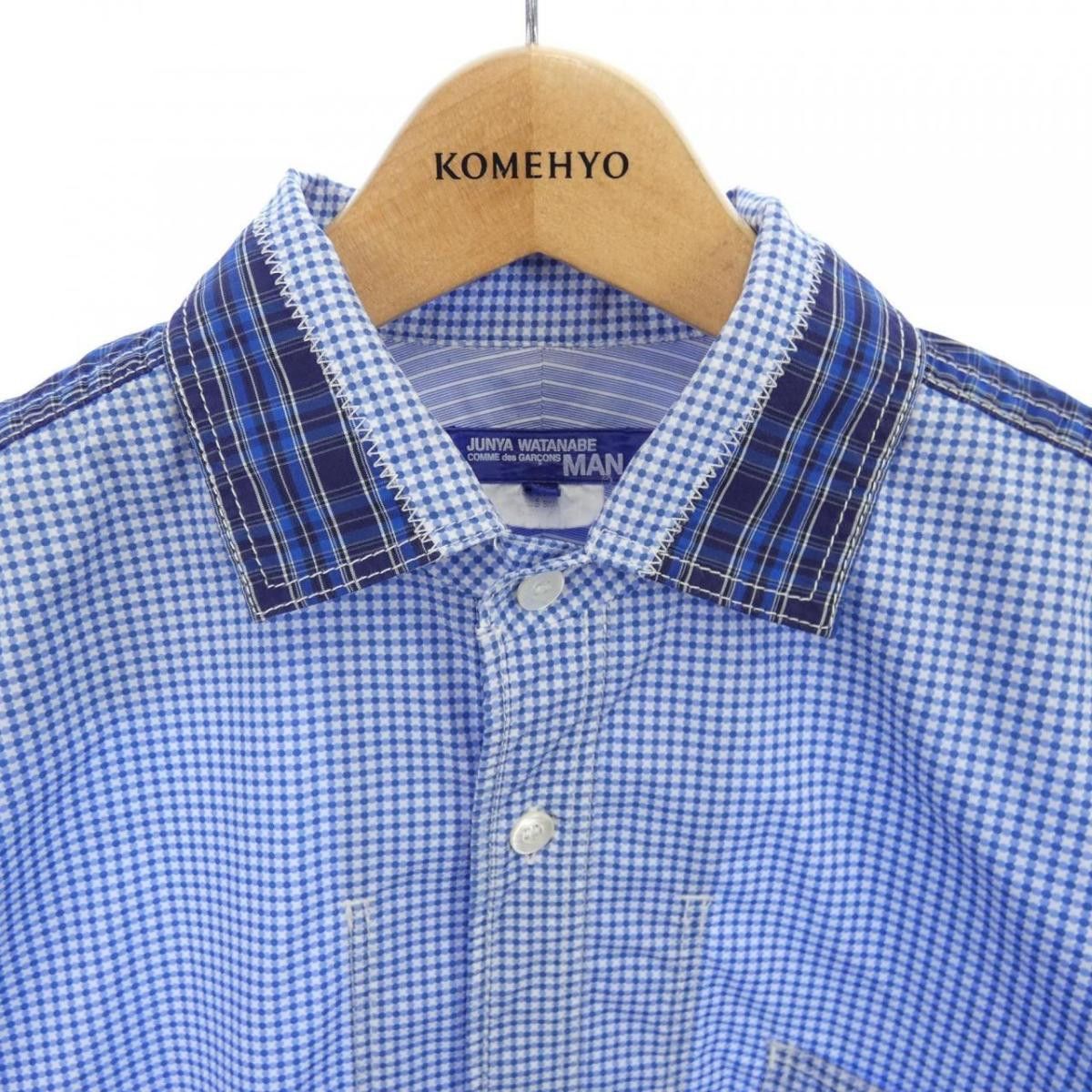 Junya Watanabe Shirt Check Switching Long Sleeve Blue Size US M / EU 48-50 / 2 - 5 Thumbnail