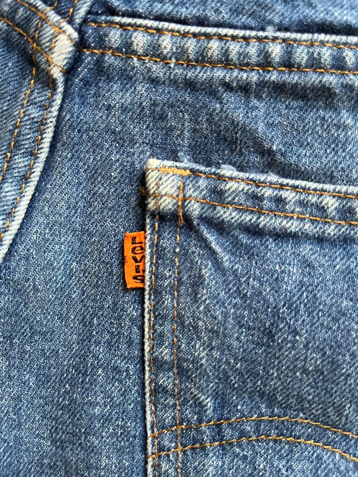 Levi's × Levi's Vintage Clothing Vintage 80s Levis 646 Orange Tab Distressed Shorts Jeans Size 29" - 11 Thumbnail